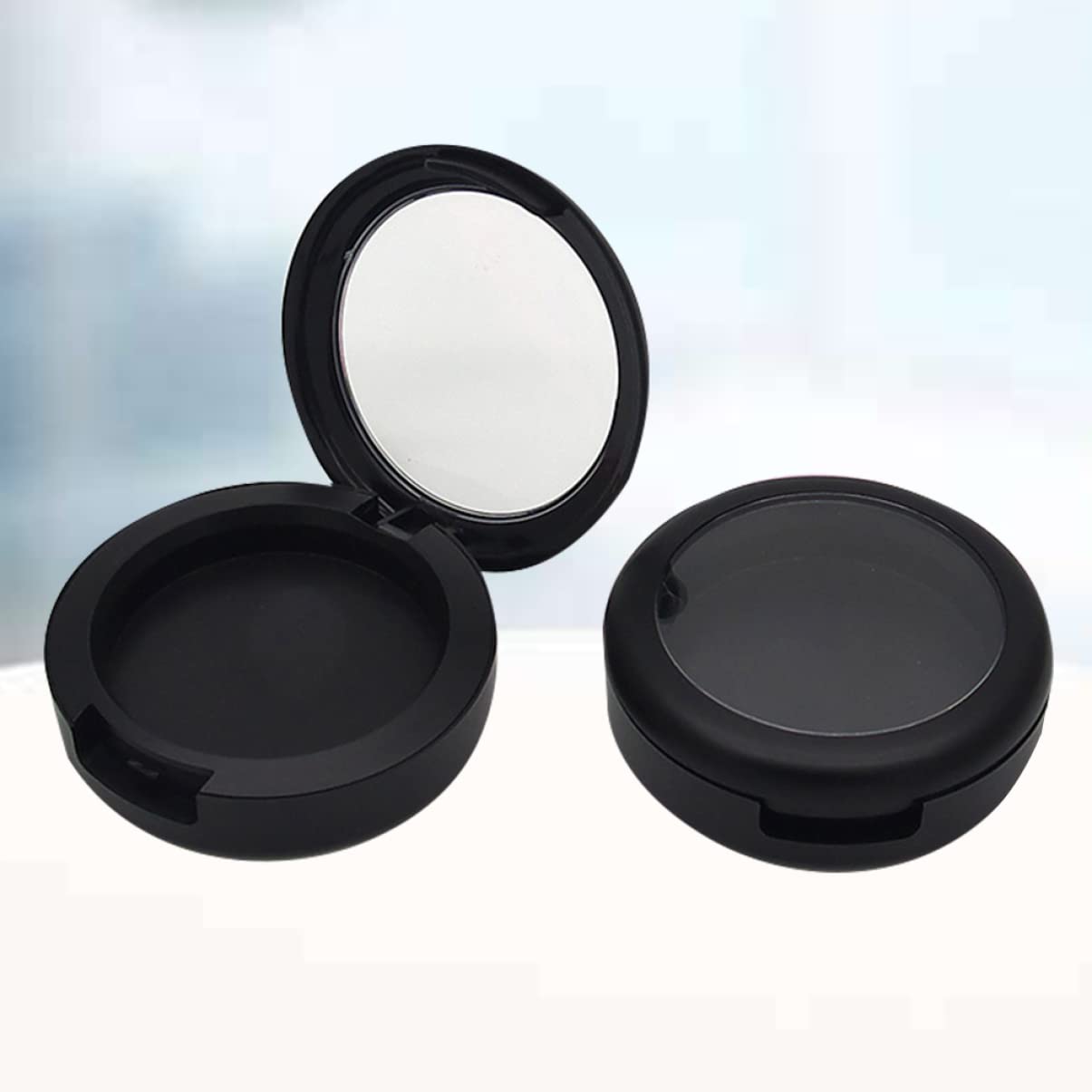 Beaupretty 2-Pack Round Refillable Travel-Size Plastic Cosmetic Containers - Leakproof & Odorless for Blush, Creams & Liquids | Perfect for Makeup Travel Kit & Daily Beauty Storage
