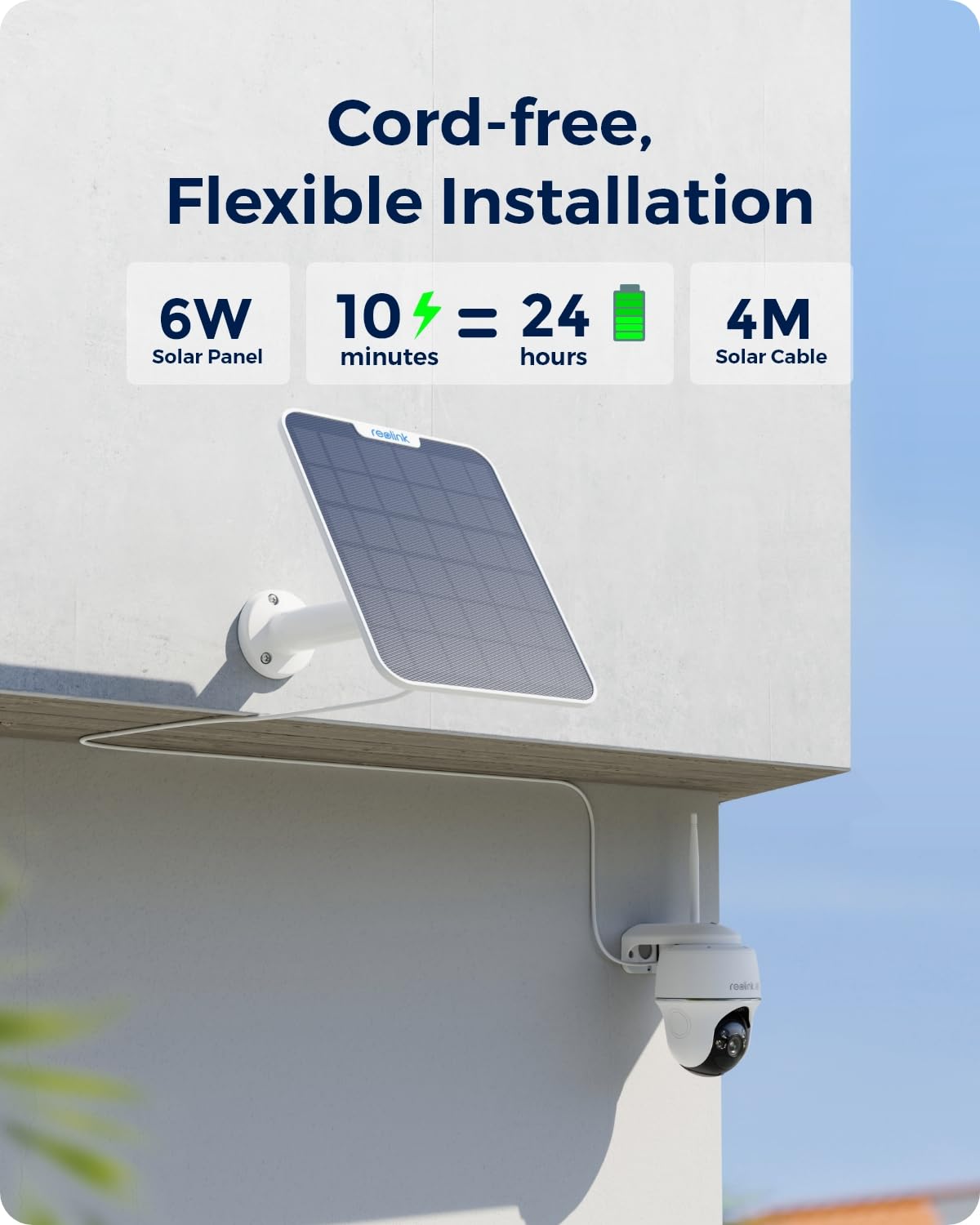 REOLINK 4K Solar Wireless Outdoor Security Camera System - 360° Pan & 140° Tilt, Smart Motion Detection, 2.4G/5G Wi-Fi, Encrypted Local Storage, No Monthly Fee - Ideal for Home Surveillance, Backyard Monitoring, and Business Security