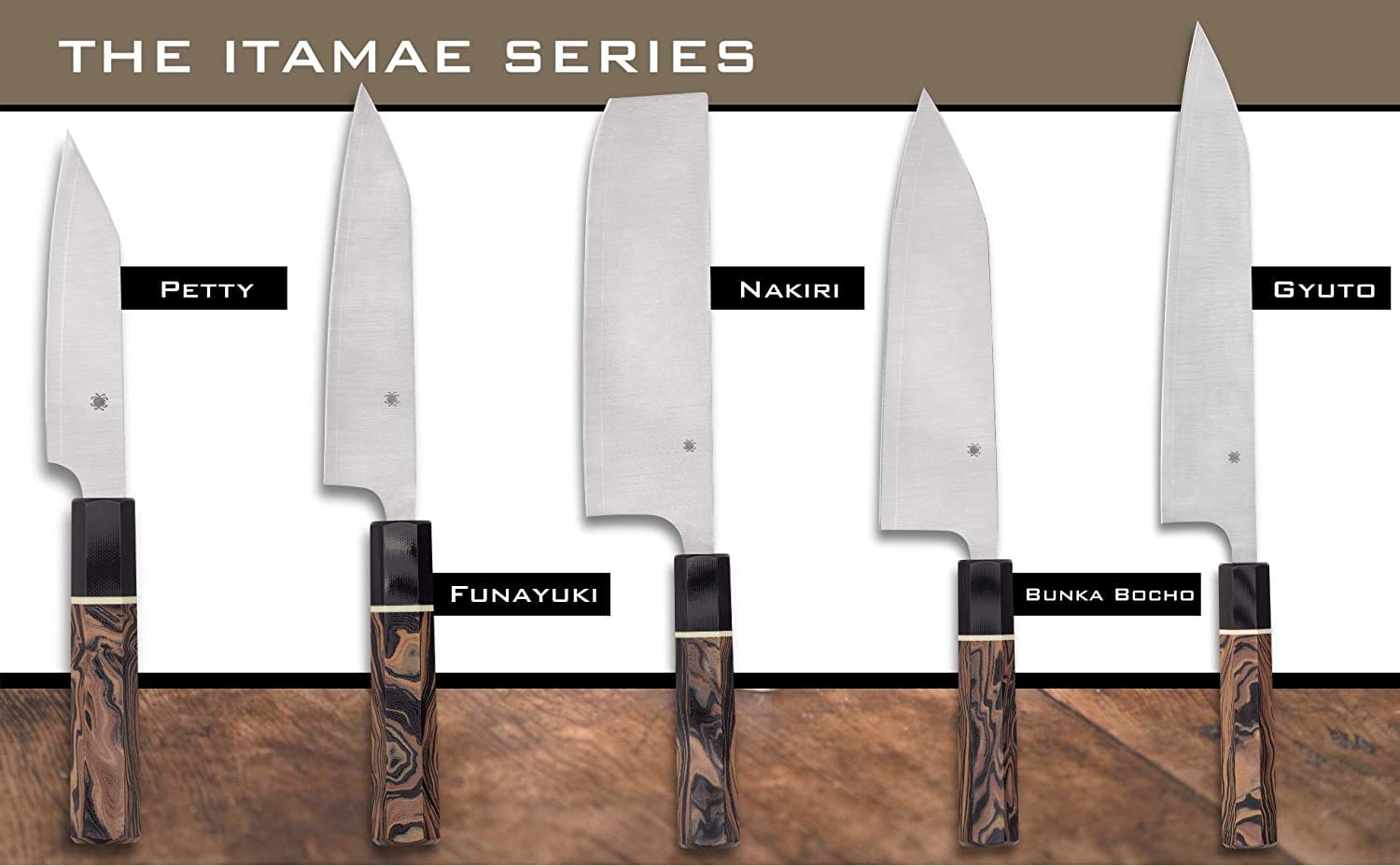 Spyderco Murray Carter Premium Japanese Kitchen Knives Set - High-Quality Chef Knives for Culinary Professionals & Home Cooking Enthusiasts | Perfect for Sushi, Meat Cutting & Vegetable Prep