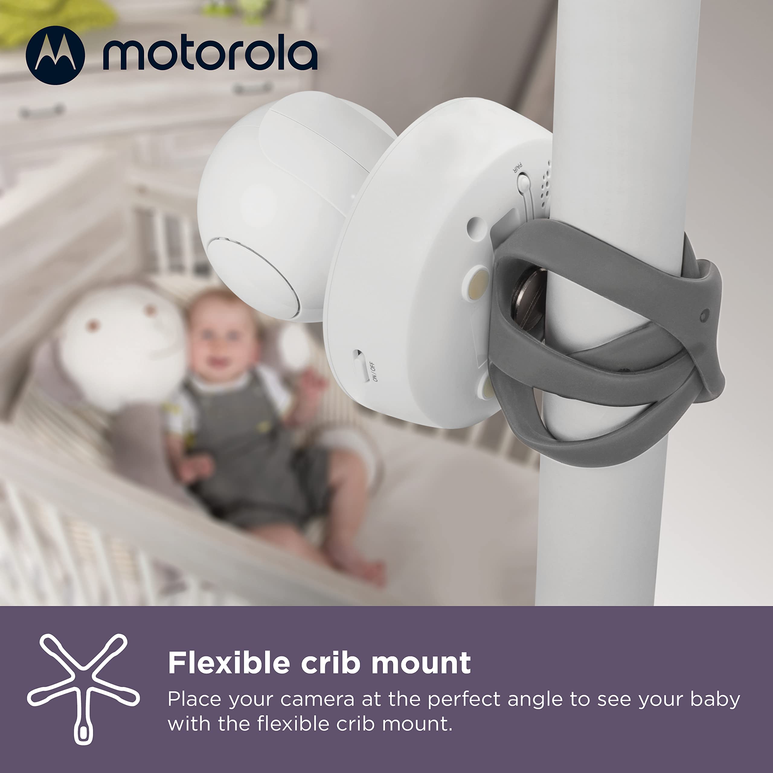 Motorola VM855 Baby Monitor with HD 720p Camera - Smartphone App, 1000ft Range, 2-Way Audio, Pan-Tilt-Zoom, Temperature Sensor & Lullabies | Wireless Nursery Camera for Crib Monitoring, Night Vision & Remote Parenting (Perfect for Newborn Care, Toddler Safety & Peace of Mind)