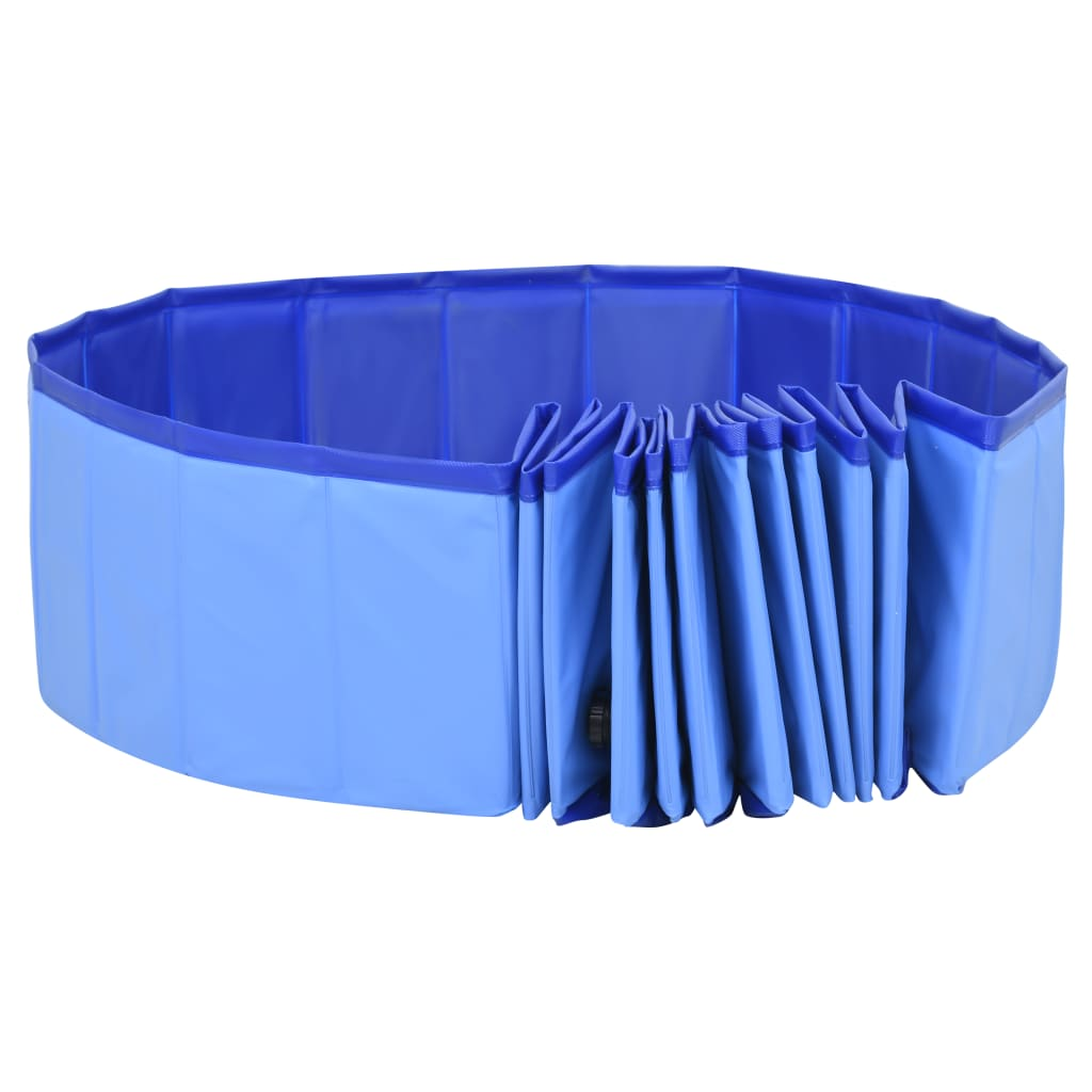 Foldable Dog Swimming Pool Blue 200x30 cm PVC - Portable Pet Bath Tub for Dogs & Cats - Outdoor & Indoor Pet Bathing, Cooling, and Playtime