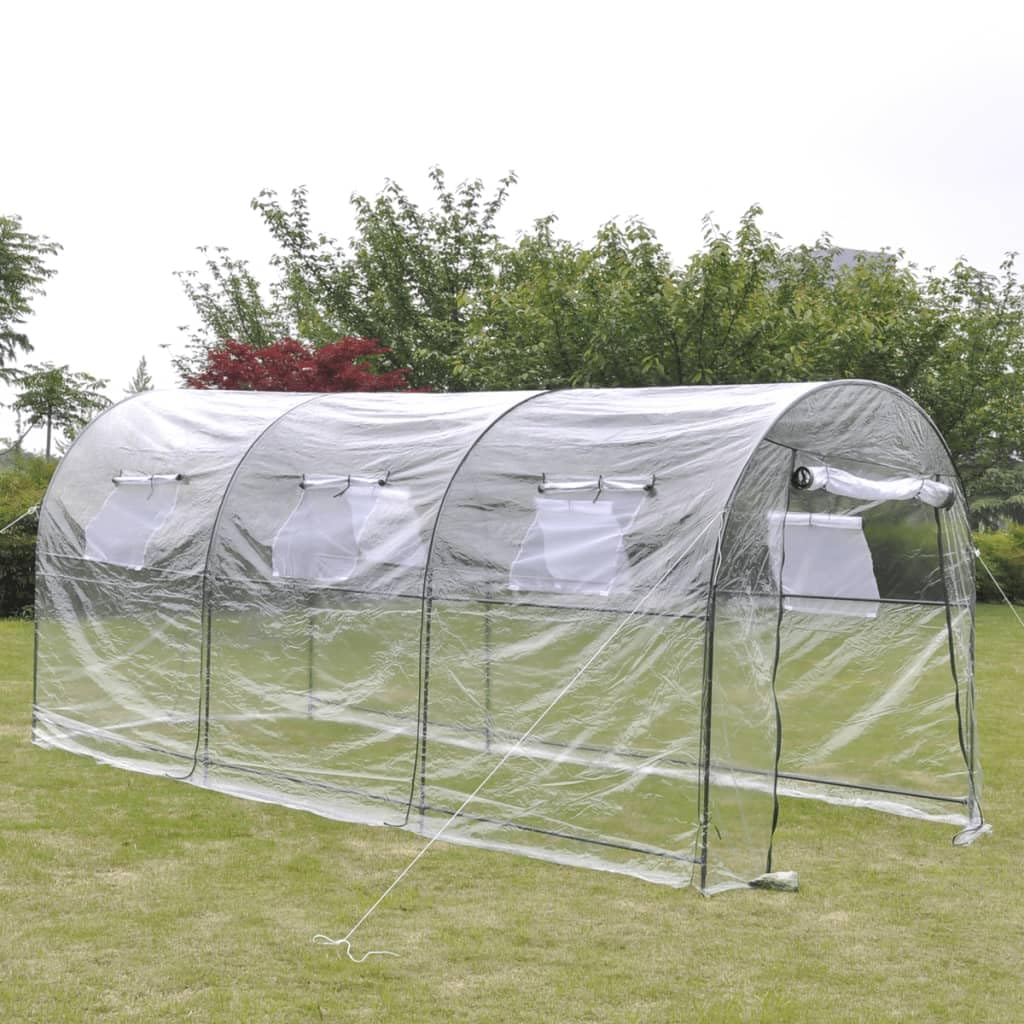 vidaXL Large Outdoor Greenhouse - Portable & Weather-Resistant PVC Cover with Powder-Coated Steel Frame | Easy Assembly Zipped Door | Perfect for Gardening, Plant Growing & Backyard Use