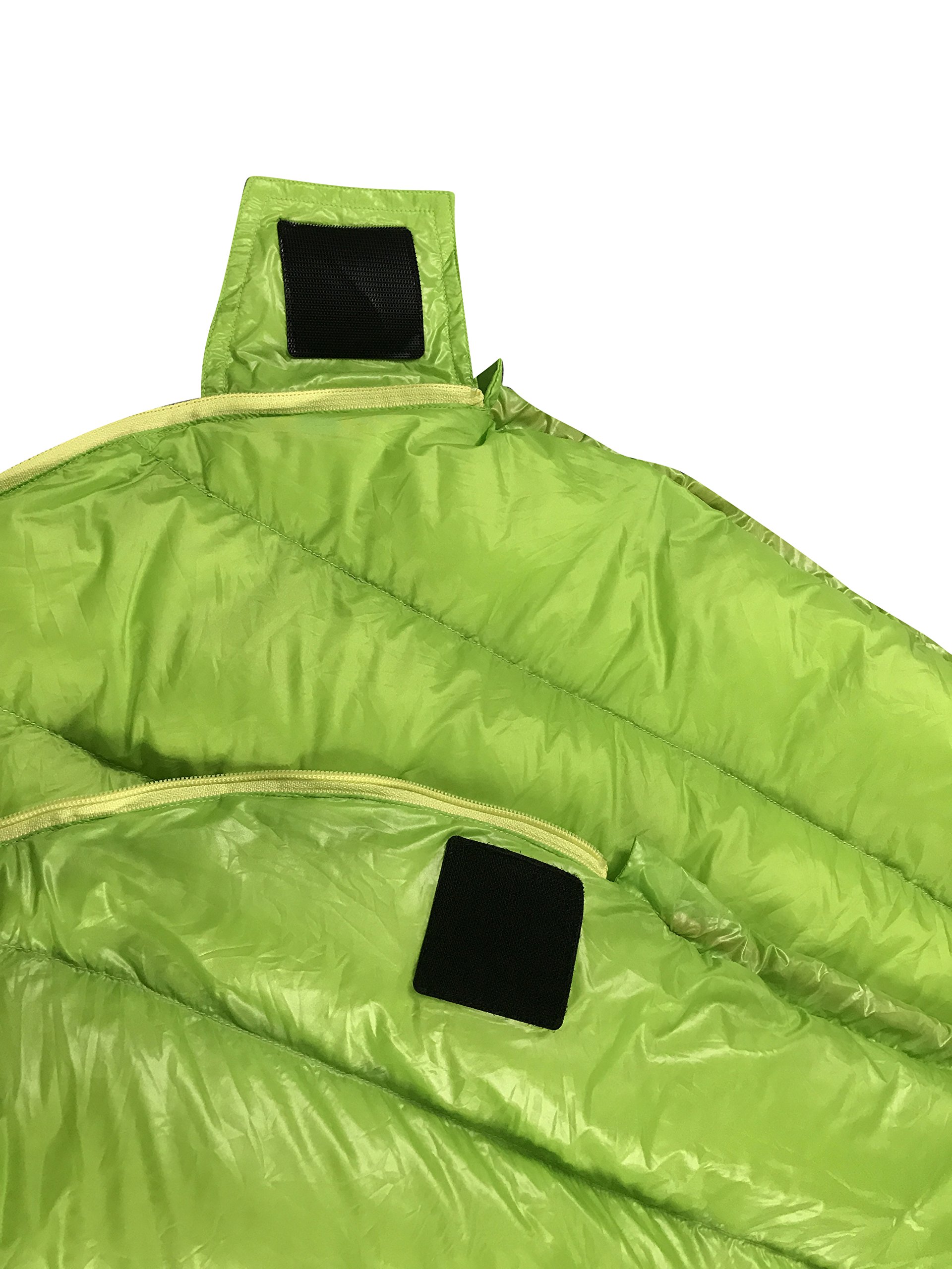 Ultralight 6 Degree 800FP Goose Down Sleeping Bag for Backpacking, Camping & Hiking - Compact & Warm for Men & Women (Green, Regular) - Perfect for Cold Weather Adventures & Outdoor Survival Gear