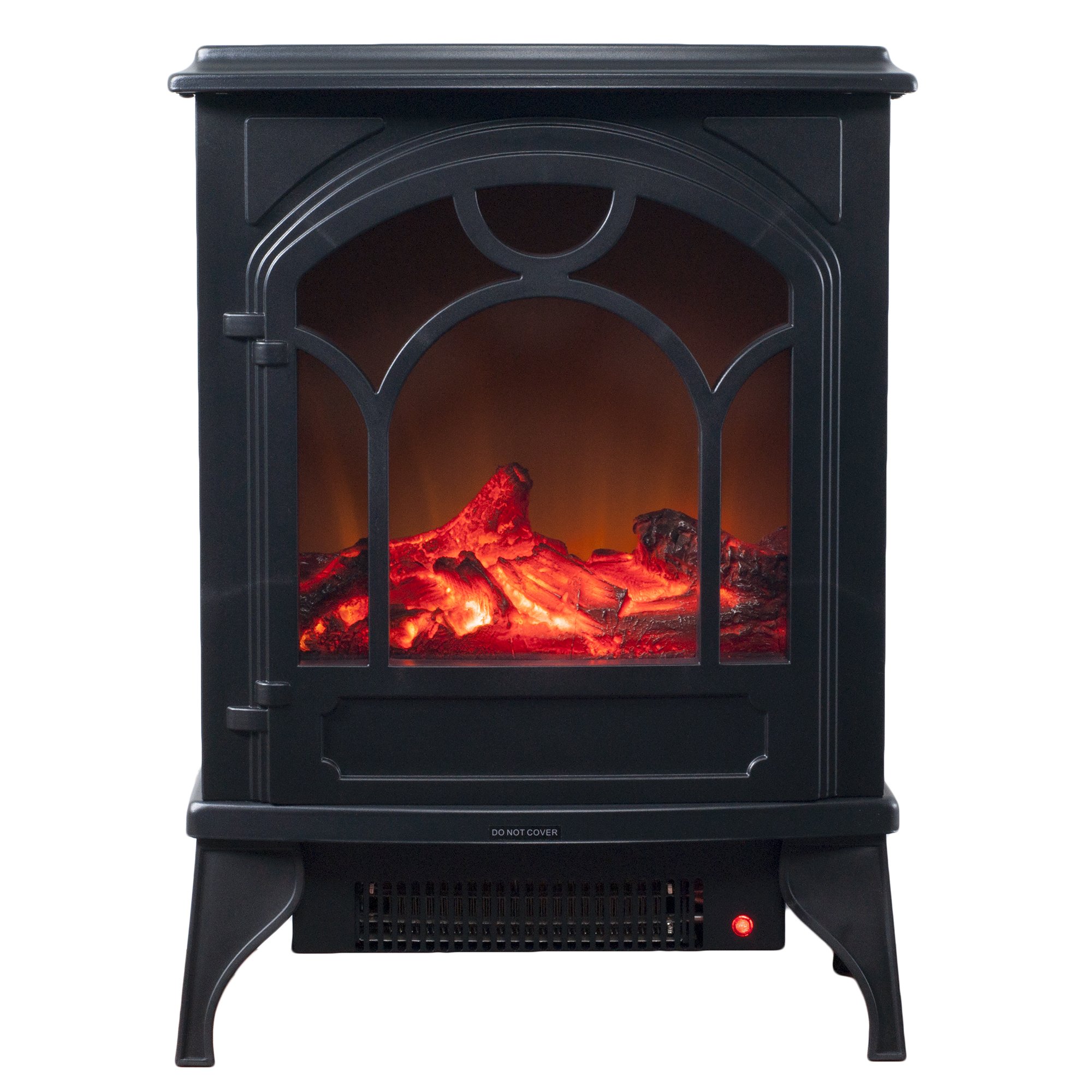 Electric Fireplace Heater - Freestanding Indoor Space Heater with Realistic Faux Log & Flame Effect - Classic Design for Bedroom, Living Room, Office - Perfect for Winter Heating & Cozy Ambience