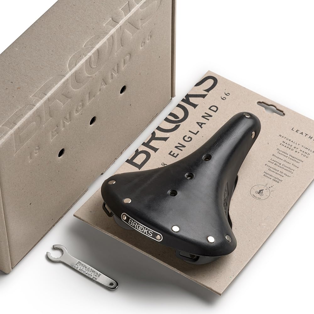 Brooks England B17 Short-Nose Leather Bike Saddle - Premium Comfort for Urban & Touring Cycling - Perfect for Commuting & Long-Distance Rides