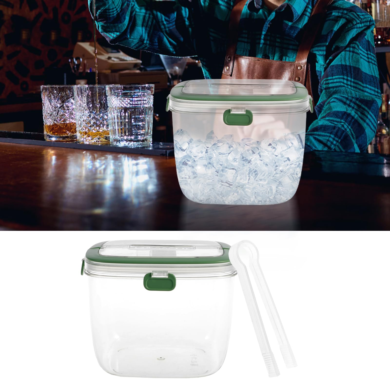 5L Stainless Steel Ice Bucket with Lid & Tongs - Double Wall Insulated Wine Cooler for Cocktails, Champagne & Parties - Perfect for Home Bars, Outdoor Gatherings & Wedding Receptions