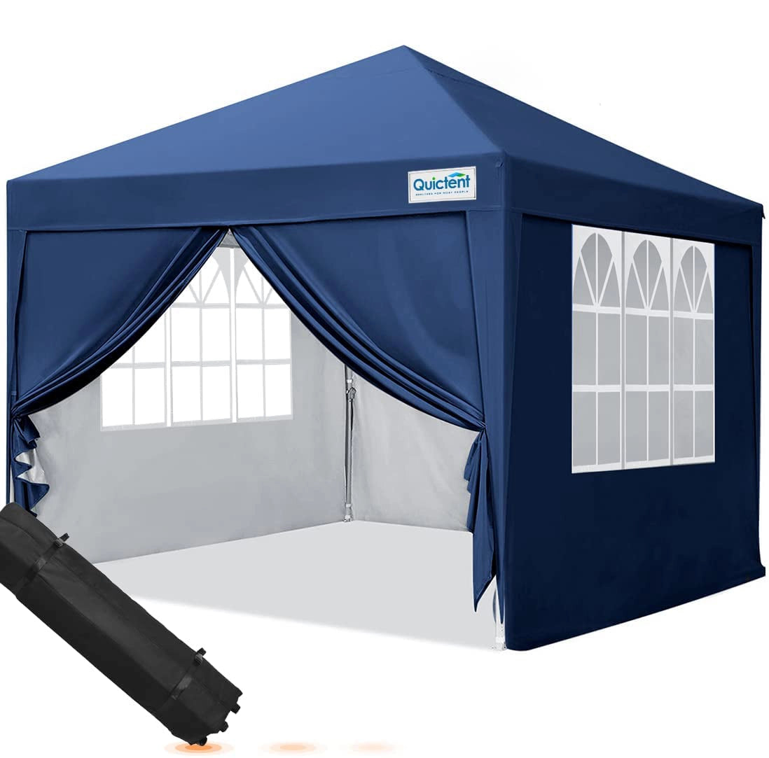 10'x10' Upgraded Pop Up Canopy Tent with Sidewalls - Waterproof Outdoor Shelter for Camping, Beach, Picnics & Backyard Parties