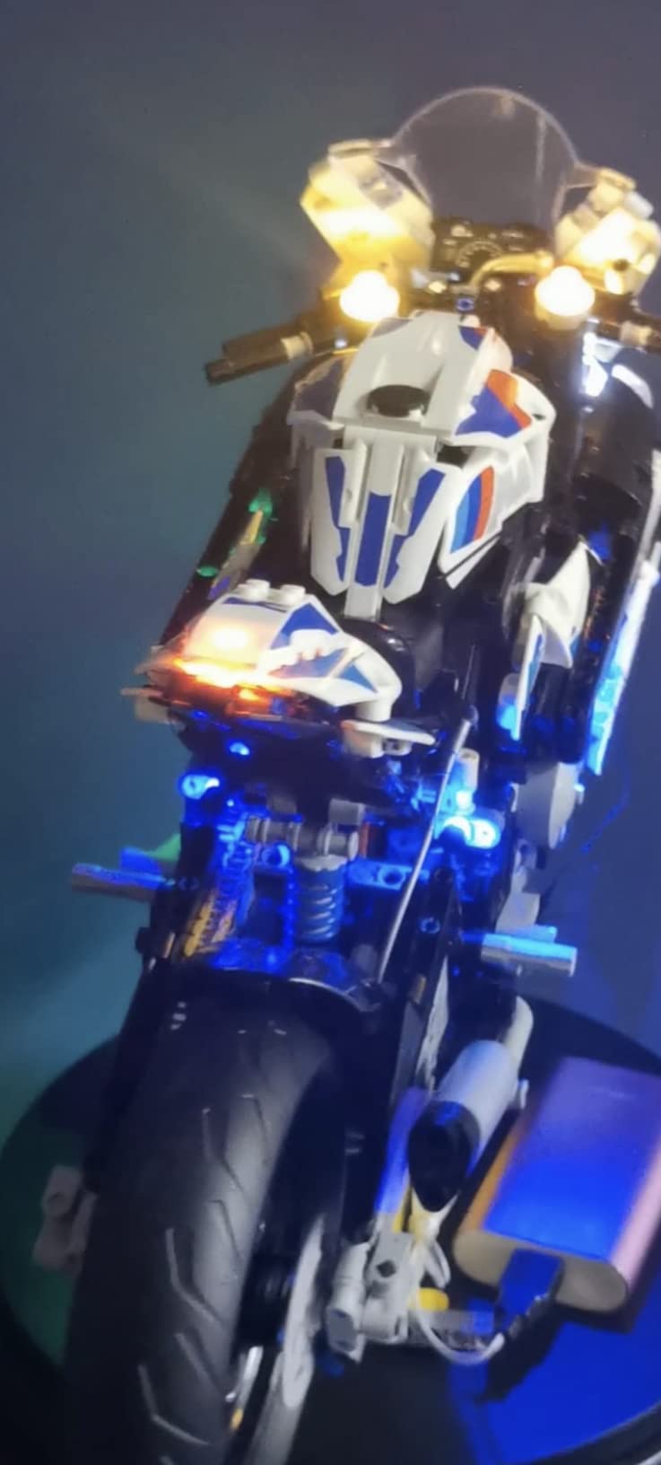 LED Lighting Kit for Lego Technic BMW M 1000 RR 42130 Motorcycle Model - Compatible with Official Lego Sets (Model Not Included) - Perfect for Night Display & Showcase Collection