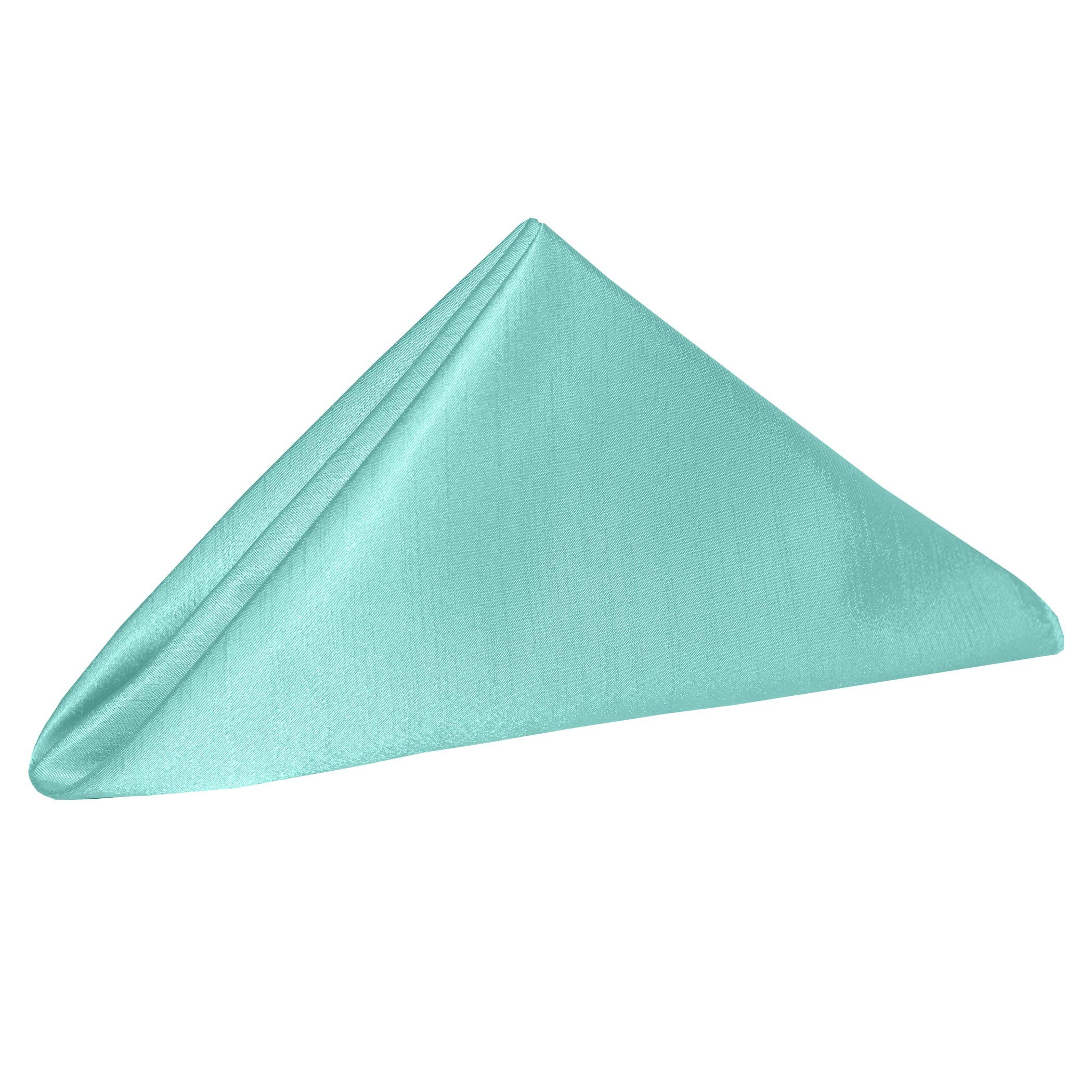 Premium Reversible Shantung Satin Dinner Napkins - Set of 10 Dozen (120pcs) 20x20 Inch Aqua Blue Cloth Napkins for Formal Dining, Weddings & Special Events