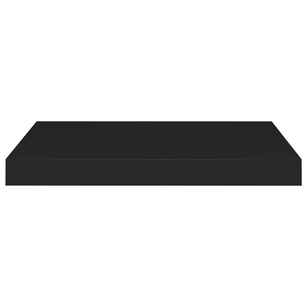 Floating Shelves Set of 2 - 19.7x9.1x1.5 Inch Black MDF Wall Mounted Shelves for Bedroom, Living Room, Bathroom - Modern Decorative Storage Shelves for Home Office, Kitchen, Books & Decor Display