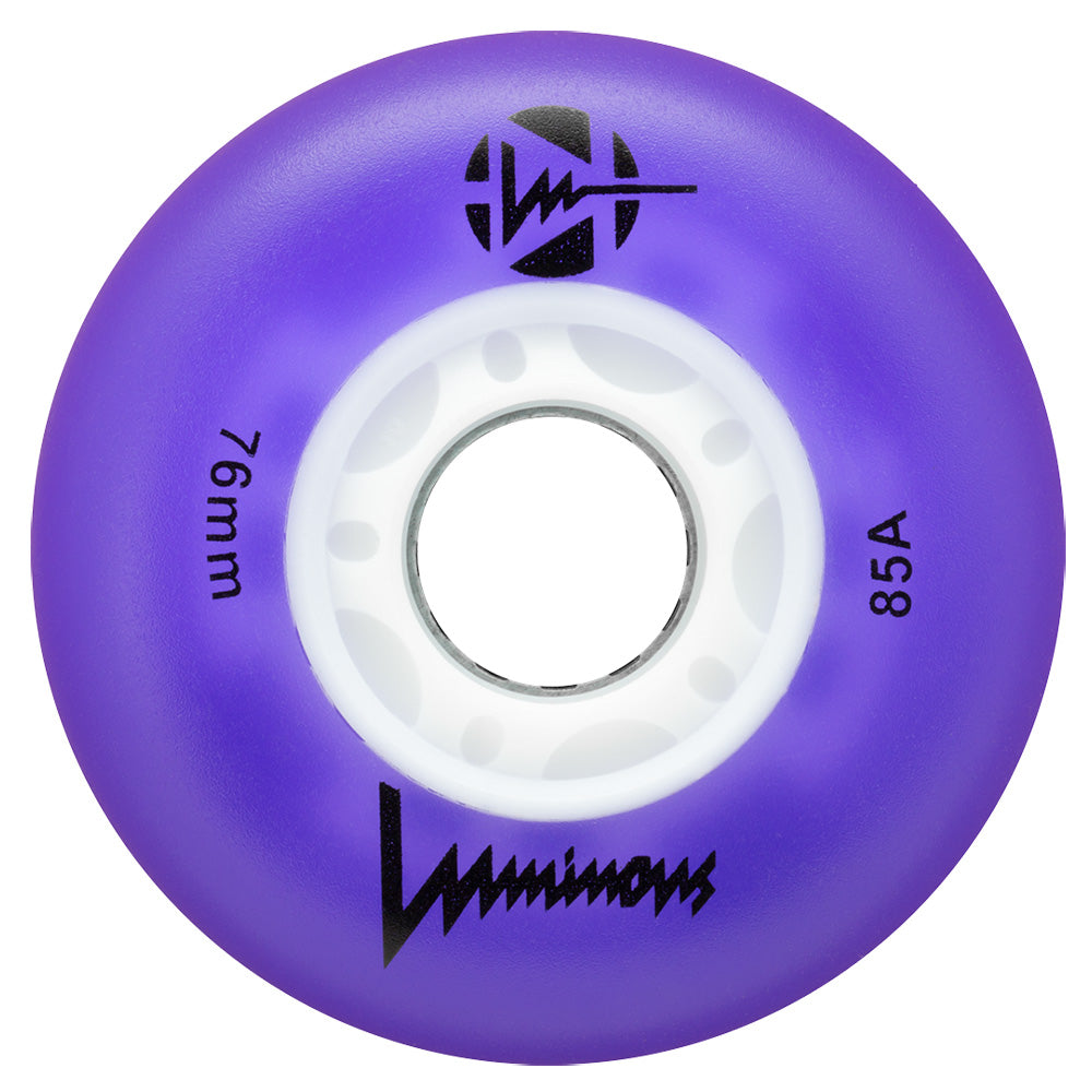 Luminous 76mm LED Light Up Inline Skate Wheels - 4 Pack Set for Night Skating, Rollerblading, and Outdoor Sports