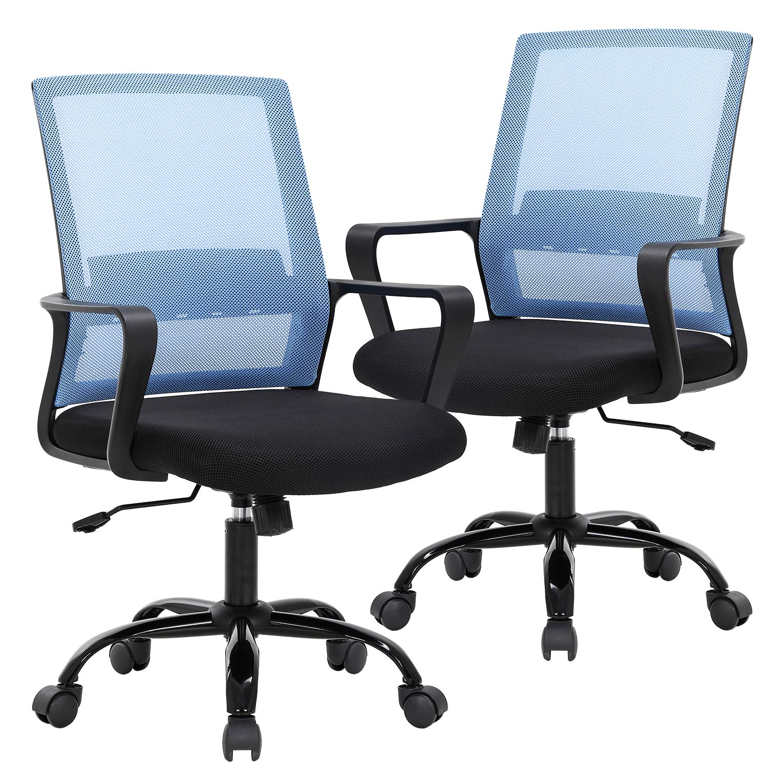 Ergonomic Mid Back Office Chair with Lumbar Support - Adjustable Swivel Rolling Mesh Desk Chair for Home & Computer Work, Heavy Duty Metal Base - Perfect for Long Hours of Sitting, Gaming, and Remote Work