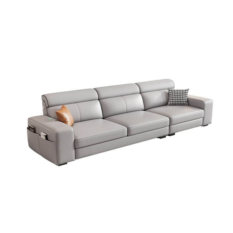 L-Shaped & Straight Sectional Sofa with USB Charging Ports - Left or Right Facing Chaise Lounge for Living Room, Home Theater & Office Spaces
