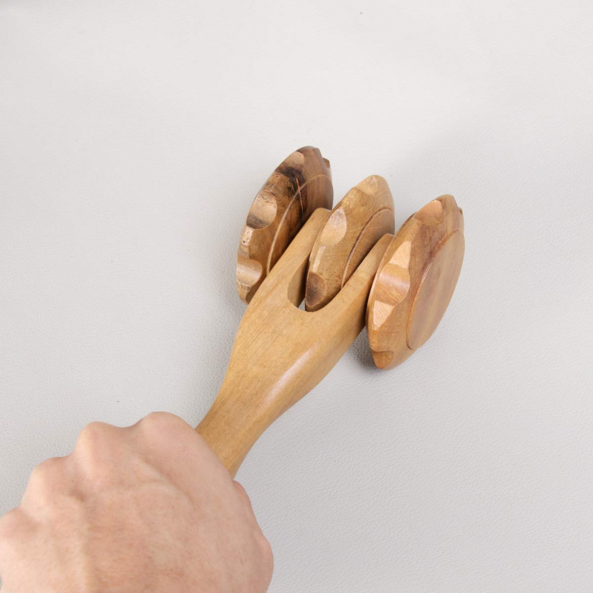 EXCEART Wooden Muscle Roller Stick - Full Body Massager for Neck, Back, Calf & Foot Pain Relief - Trigger Point Therapy & Deep Tissue Massage - Natural Bamboo Massage Wheel for Athletes, Yoga & Post-Workout Recovery