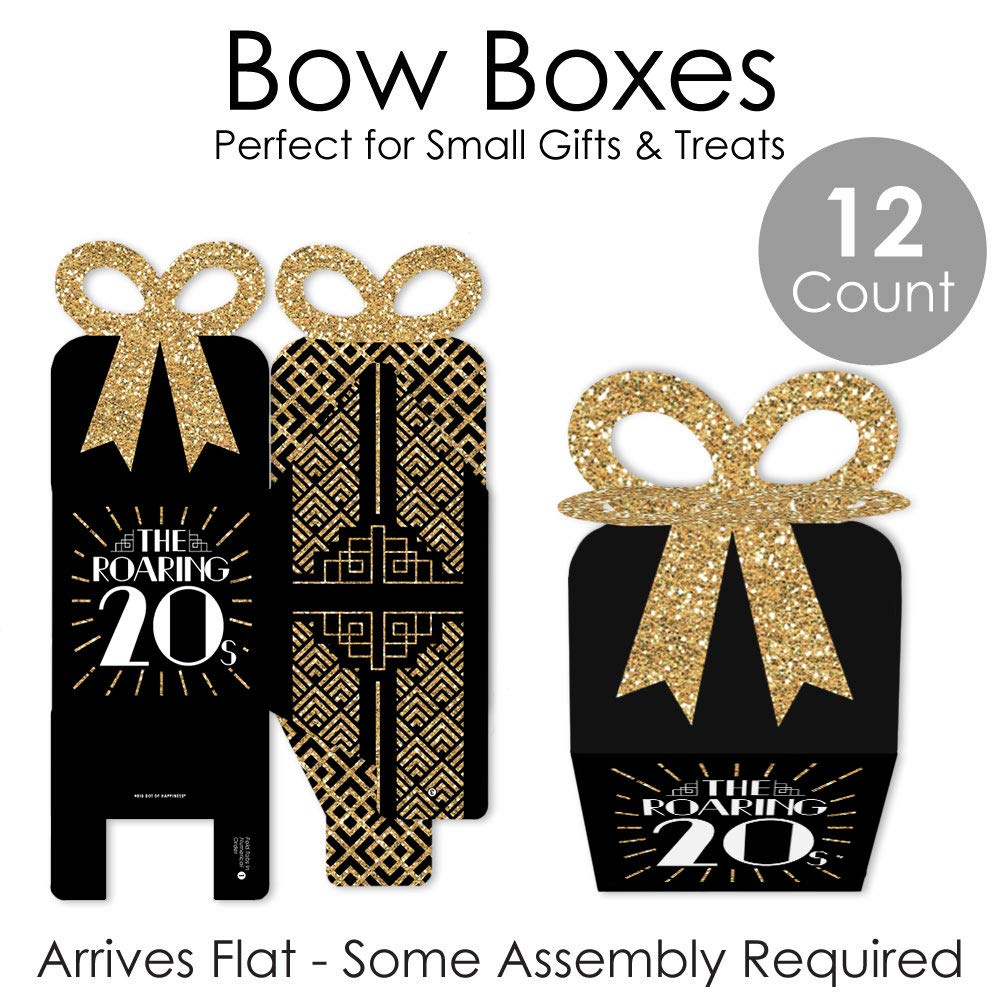 Roaring 20s Art Deco Gift Boxes - Set of 12 for Jazz Party Favors