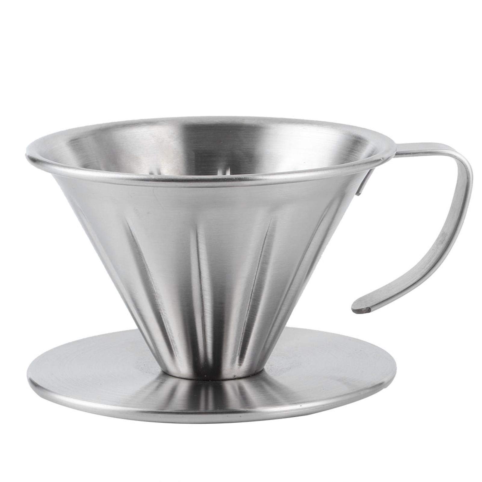 Stainless Steel Pour Over Coffee Filter - Reusable Dripper for Home & Office Brewing