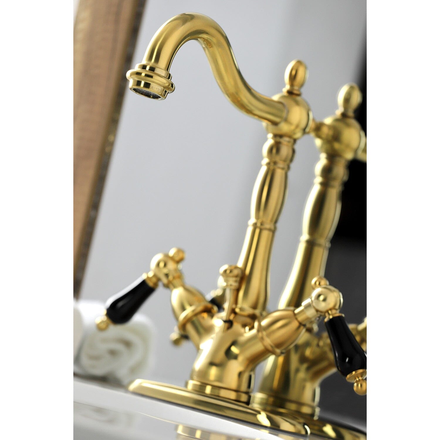 Duchess Double Handle 1 or 3 Hole Deck Mount 4 Inch Centerset Bathroom Faucet with Brass Pop Up Drain - Elegant Brass Finish for Bathroom Sink - Perfect for Modern Home Renovation and Bathroom Upgrades