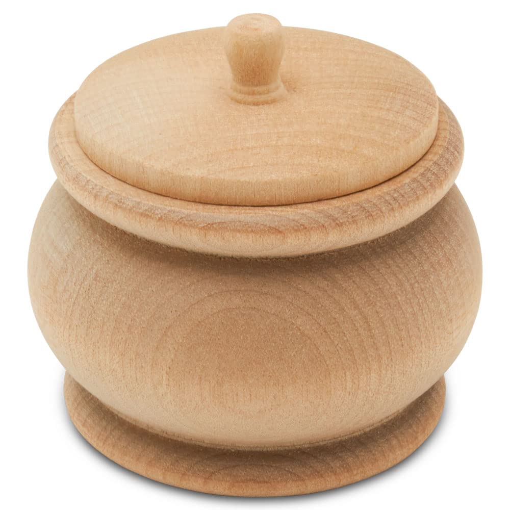 1.5x2 Inch Unfinished Pumpkin Wood Trinket Box with Lid - Pack of 100 DIY Craft Jewelry Storage Boxes for Painting - Perfect for Halloween Decor, Gift Wrapping & Small Item Organization by Woodpeckers