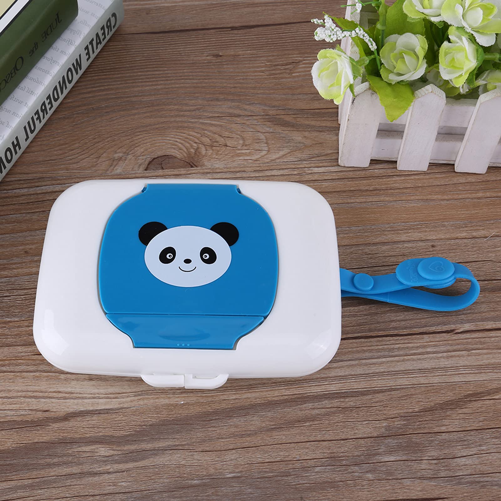 Blue Panda Cartoon Baby Wet Wipes Box - Soft & Gentle Baby Wipes Container for Diaper Changes, Feeding & On-the-Go Cleaning