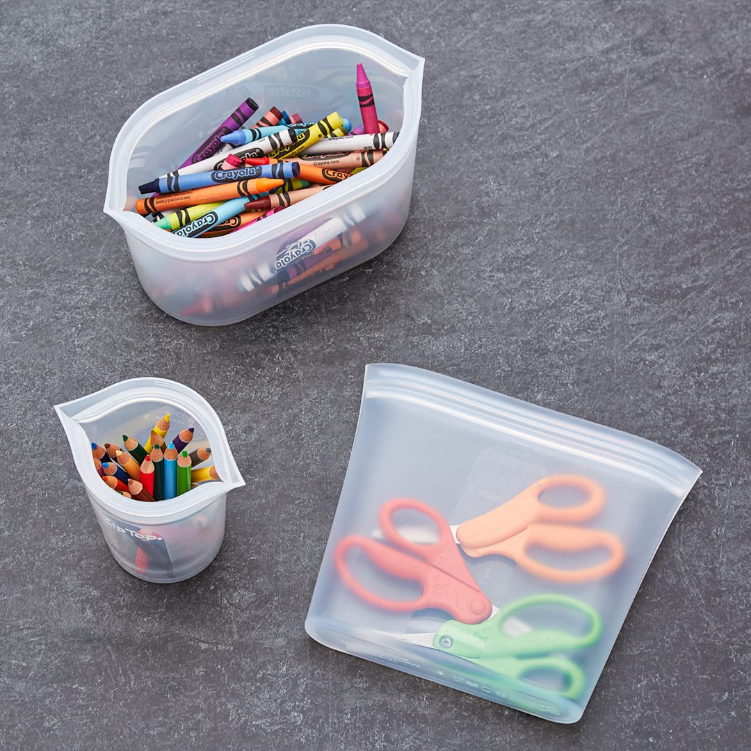 Eco-Friendly Reusable Food Storage Bags | Silicone Sandwich Bags for Meal Prep (Teal) | Microwave, Dishwasher & Freezer Safe | Made in USA | Perfect for Lunches, Snacks & Leftovers