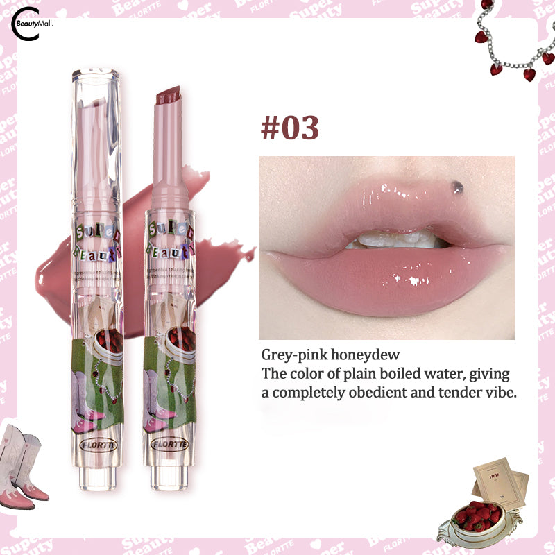 FLORTTE Enchanted Lip Glaze - Hydrating Plumping Lip Gloss with Shimmer, Vegan & Cruelty-Free - Perfect for Daily Wear, Date Night & Special Occasions