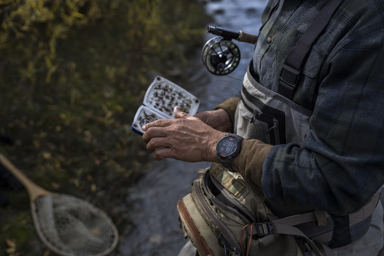 Garmin Instinct 3 50mm AMOLED GPS Smartwatch - Rugged Outdoor Watch with Metal Bezel, Built-in Flashlight, 24-Day Battery Life (Neo Tropic/Twilight) | Tactical Bundle for Hiking, Camping & Military Use