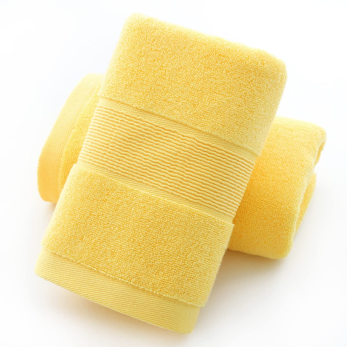 Premium Pidada Hand Towels Set of 2 - 100% Cotton, Ultra Absorbent & Soft Bath Towels for Bathroom, Kitchen & Gym - 13.8 x 29.5 Inches (Yellow) - Perfect for Spa, Guest Bath & Luxury Home Decor