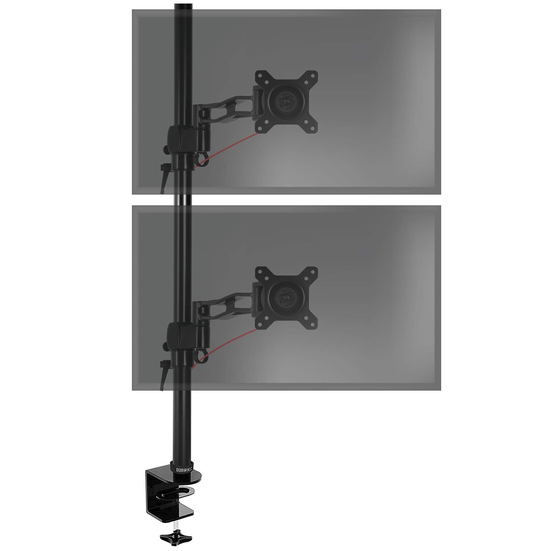Duronic DM35V2X2 Dual Monitor Stand - Adjustable Vertical Desk Mount for Two 13-27