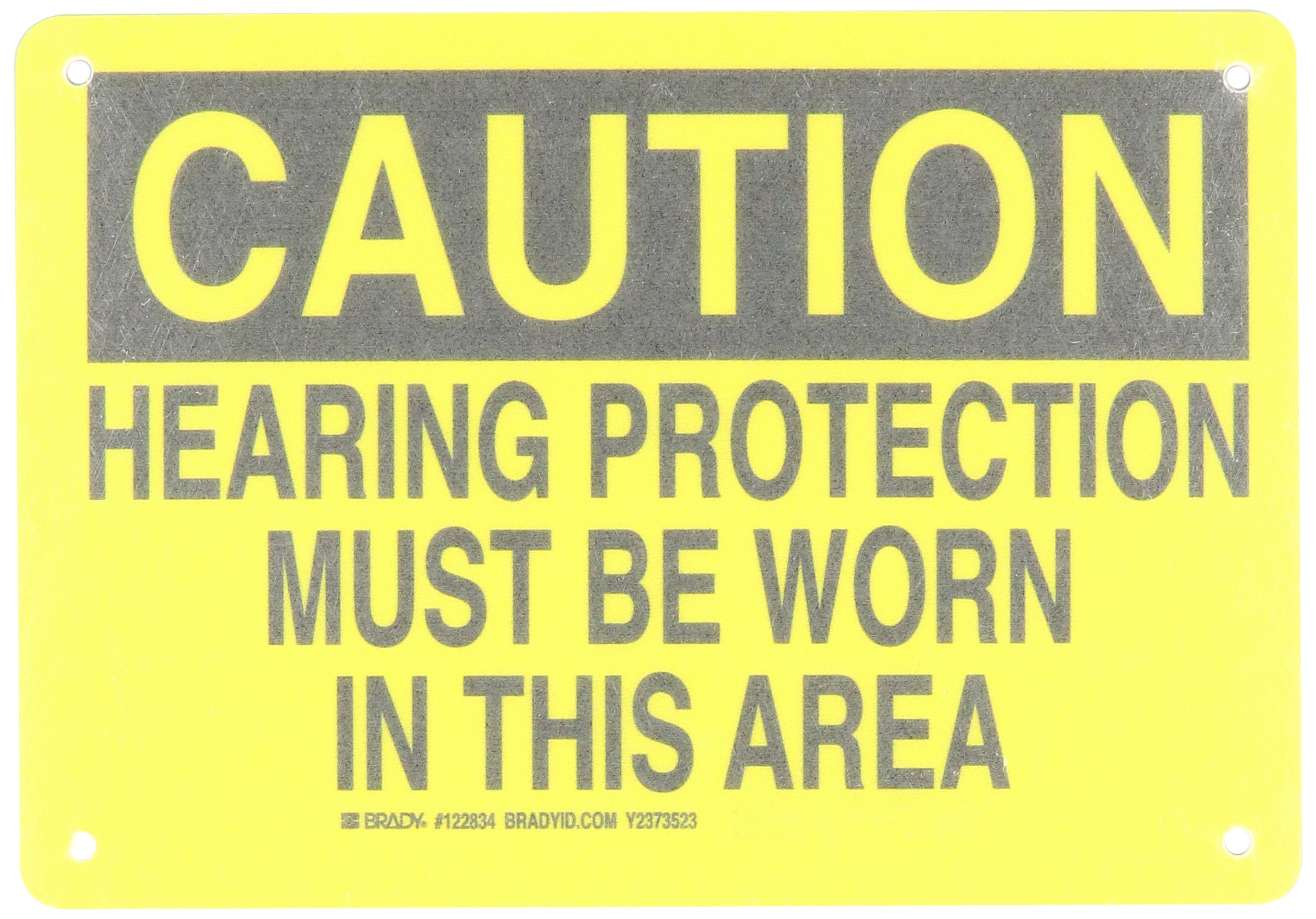 Brady 122834 Hearing Protection Required Sign - OSHA Compliant Safety Warning Sign for Industrial Workplaces & Construction Sites
