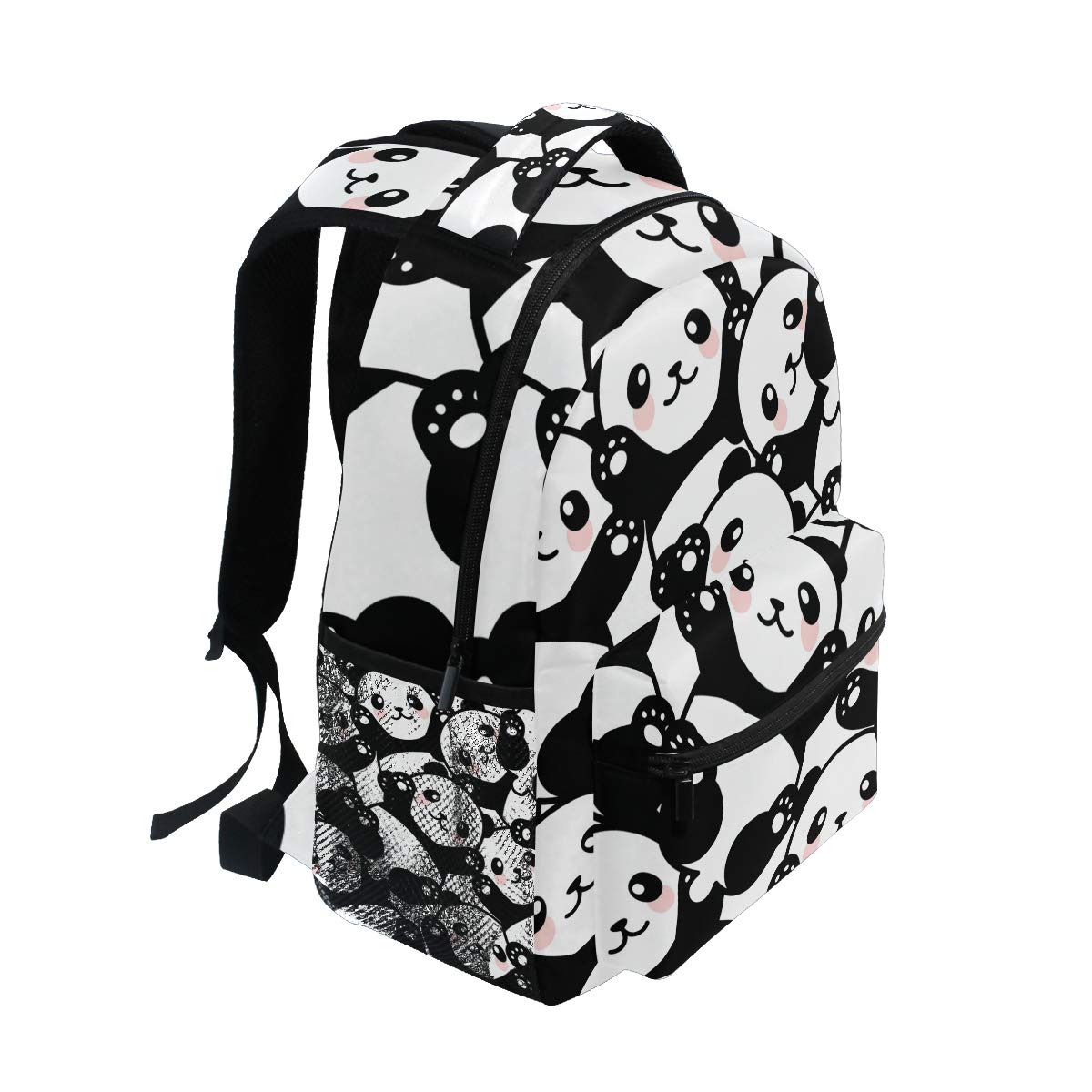Qilmy Panda Backpack for Girls - Cute School Bookbag with Laptop Compartment, Lightweight Travel Daypack for Students & Teens, Black - Perfect for School, College, Travel & Daily Use