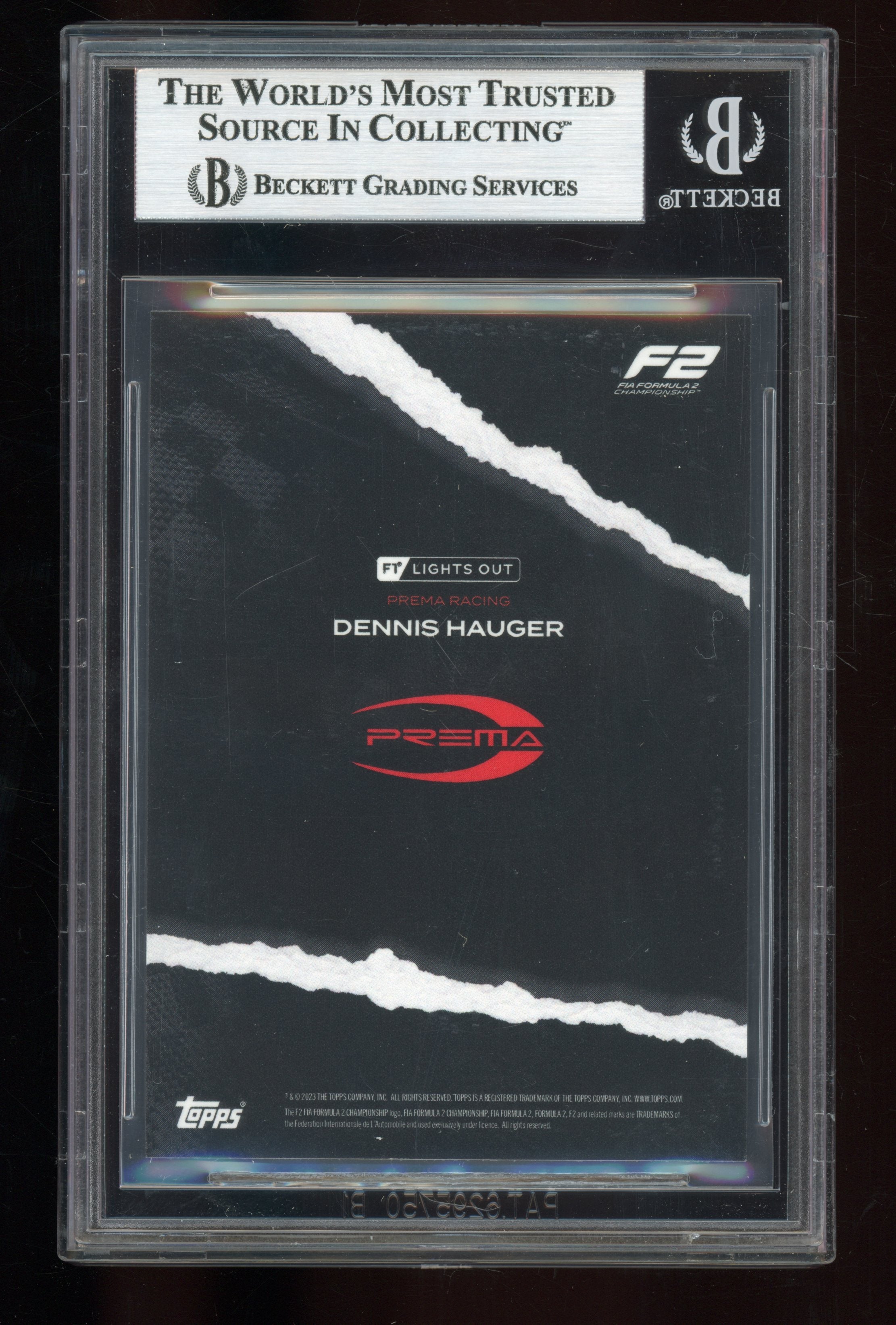 2022 Topps Lights Out F1 Dennis Hauger Purple BGS 9/15 - Rare Formula 2 Racing Card for Collectors & Sports Memorabilia Enthusiasts