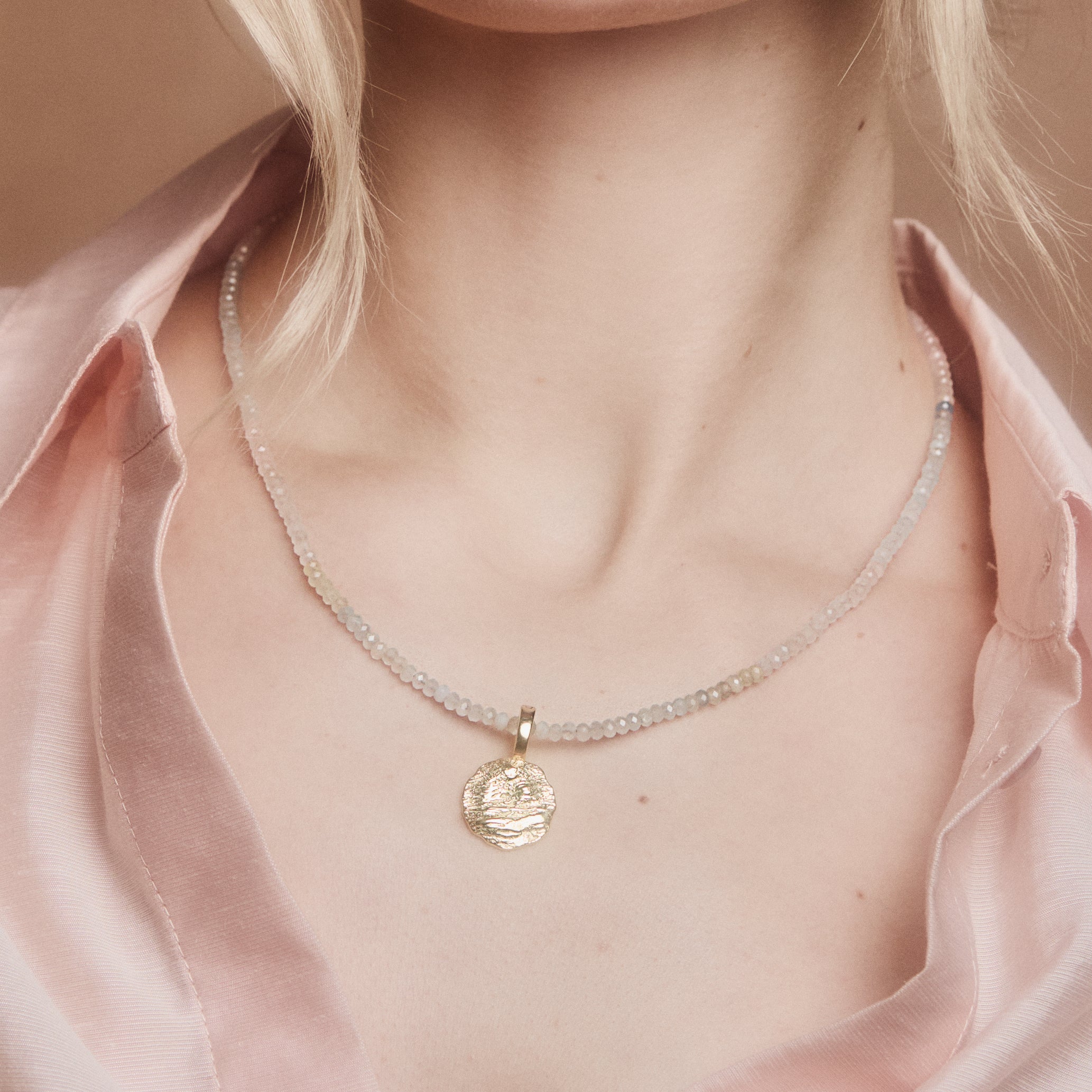 Mini Molten Coin Pendant Necklace - Handmade Silver Jewelry for Women - Perfect Gift for Birthday, Anniversary & Valentine's Day - Boho Chic Style for Everyday Wear & Special Occasions
