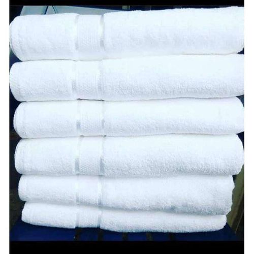 Premium Soft Classic White Bath Towels - Extra Large & Absorbent for Spa, Gym & Beach Use