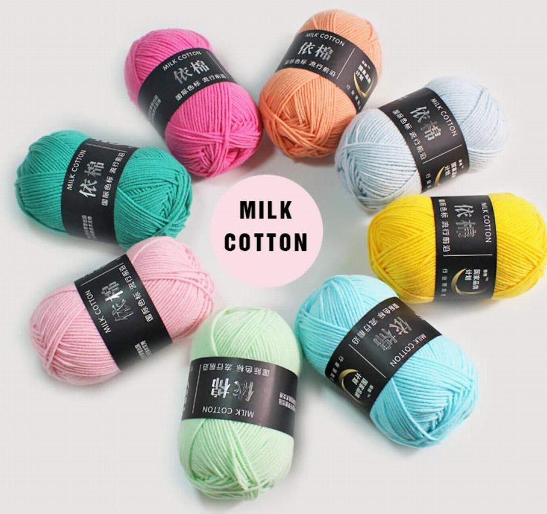 5 Balls 250g Soft Milk Cotton Yarn for Baby - Warm Hand Knitting & Crochet Yarn for Sweaters, Scarves, Blankets | DIY Craft, Winter Knitting Projects