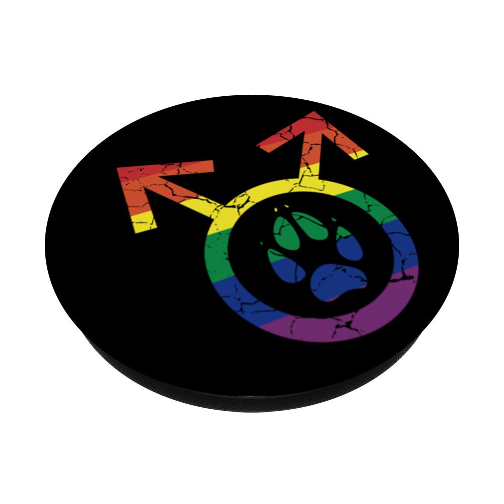 Gay Pride Furry Lover & Swappable PopGrip - LGBTQ+ PopSockets Phone Grip for iPhone, Samsung - Perfect for Pride Parades, Festivals & Everyday Use