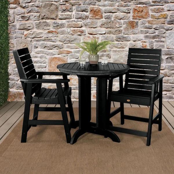 Weather-Resistant 3-Piece Round Counter Height Outdoor Dining Set - Perfect for Patio, Deck, and Backyard Gatherings
