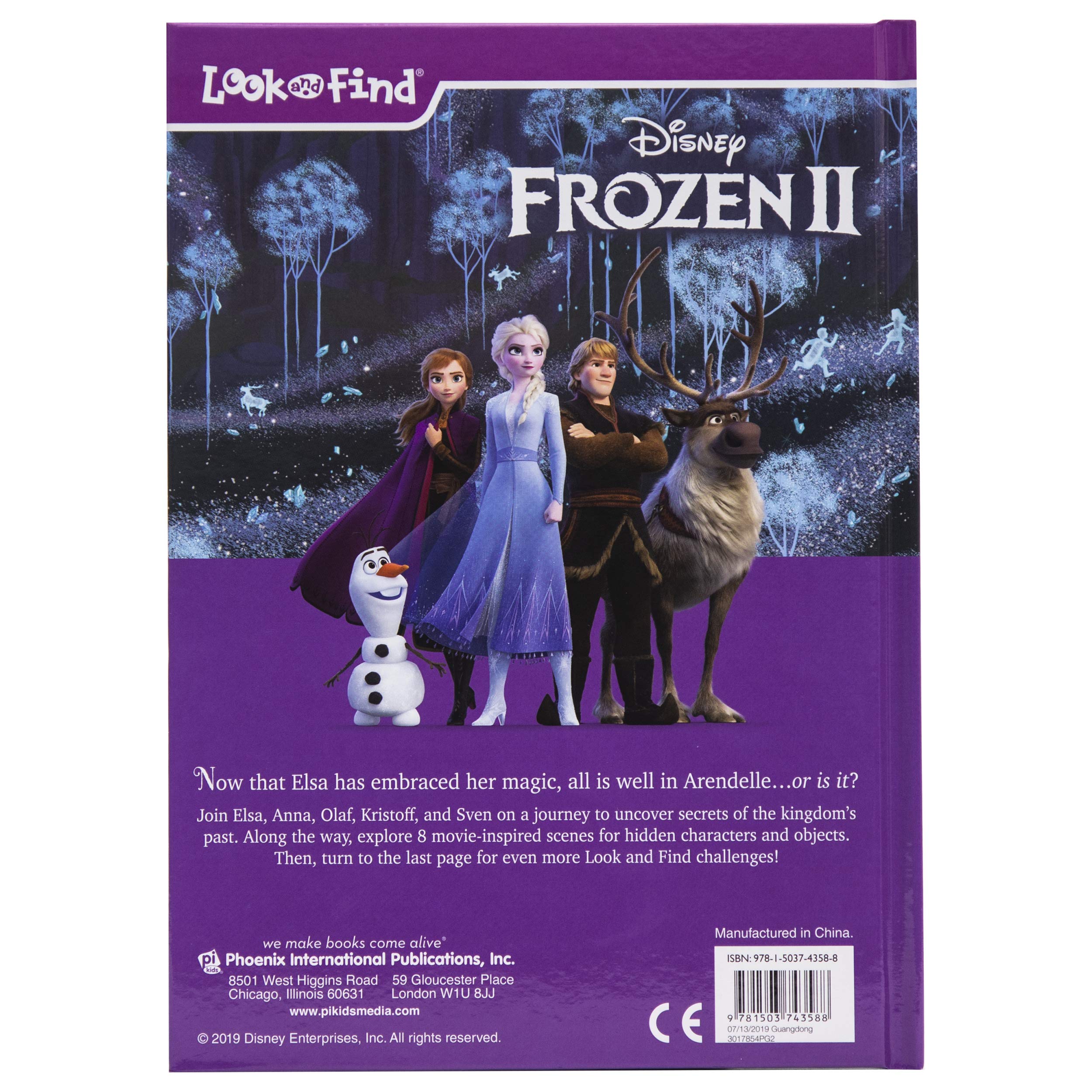 Disney Frozen 2 Elsa Anna Olaf Look and Find Activity Book for Kids - PI Kids - Fun Learning Adventure for Preschoolers and Toddlers - Perfect for Travel, Birthday Gifts, and Family Bonding Time