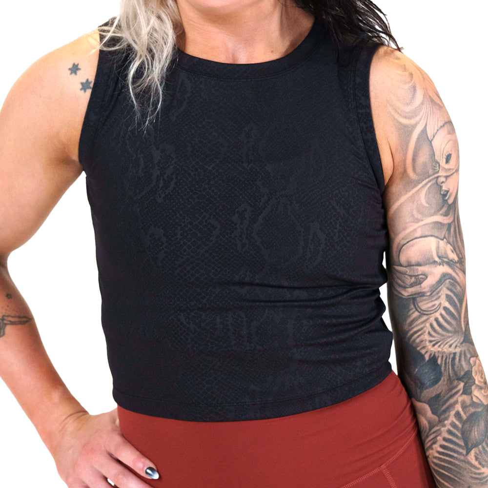 Fitted Crop Top for Women | Cold Blooded Style | Black Workout Shirt | Perfect for Yoga, Gym & Streetwear Fashion
