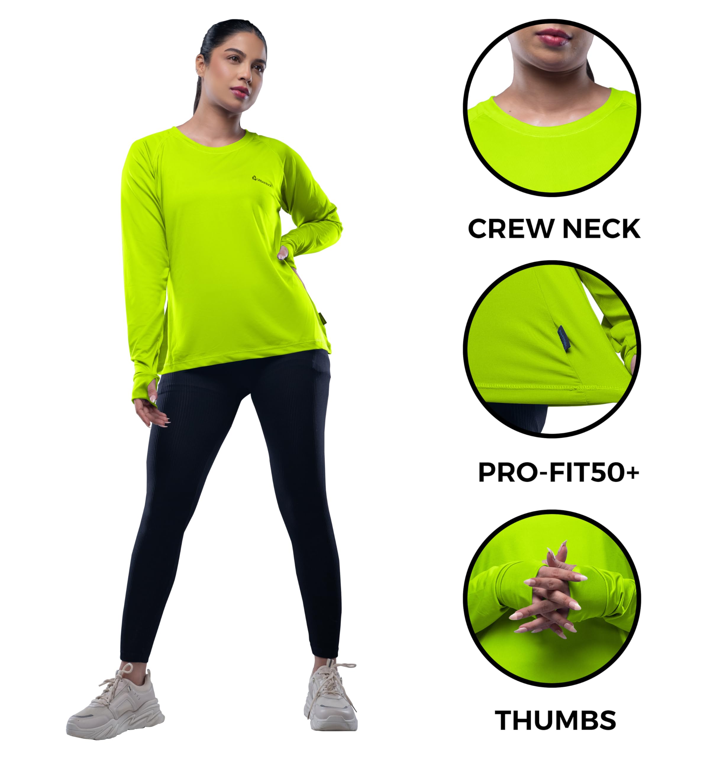 Women's Neon Athletic Yoga Tops - Long Sleeve Workout Shirts with Thumbholes for Yoga, Running & Gym | Breathable Casual Fitness Tee for Women