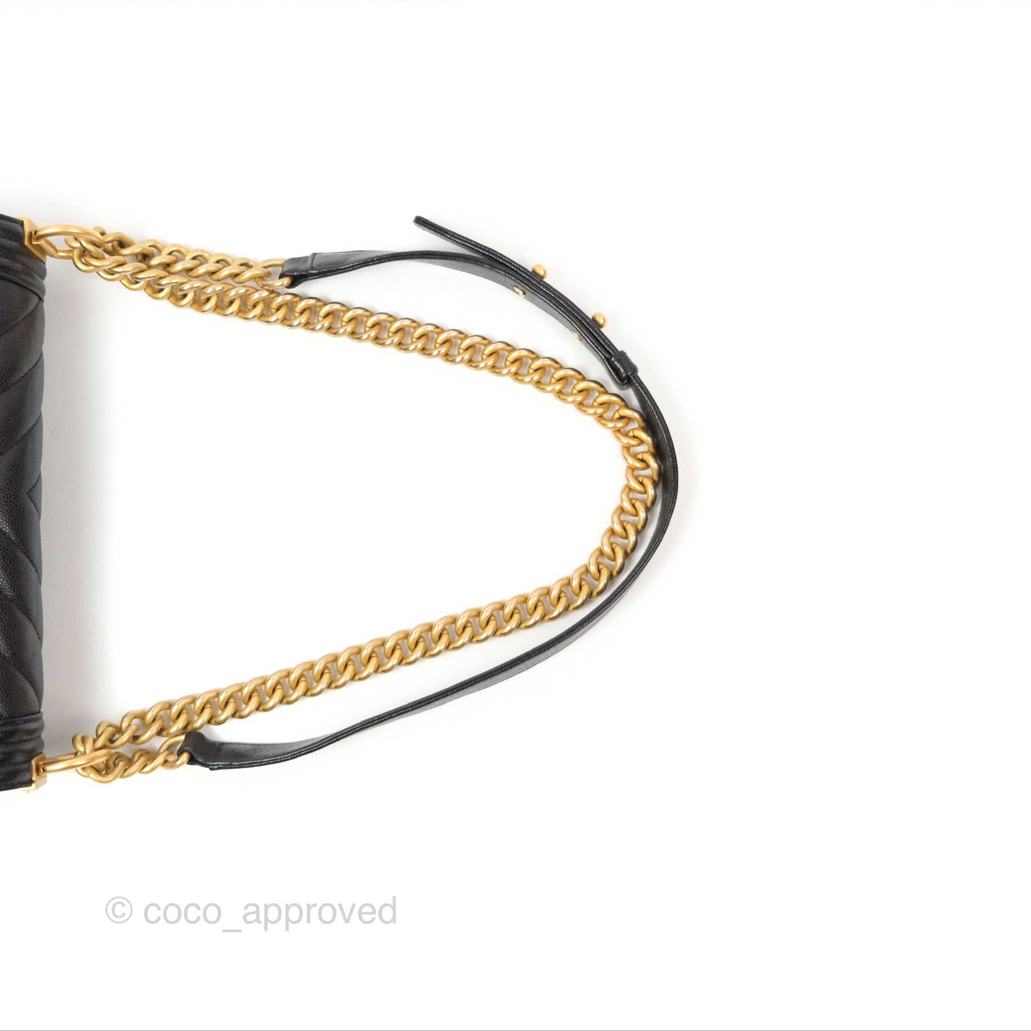 Chanel Chevron Medium Boy Bag in Black Caviar Leather with Aged Gold Hardware - Luxury Crossbody Bag for Women, Perfect for Evening Events & Parties