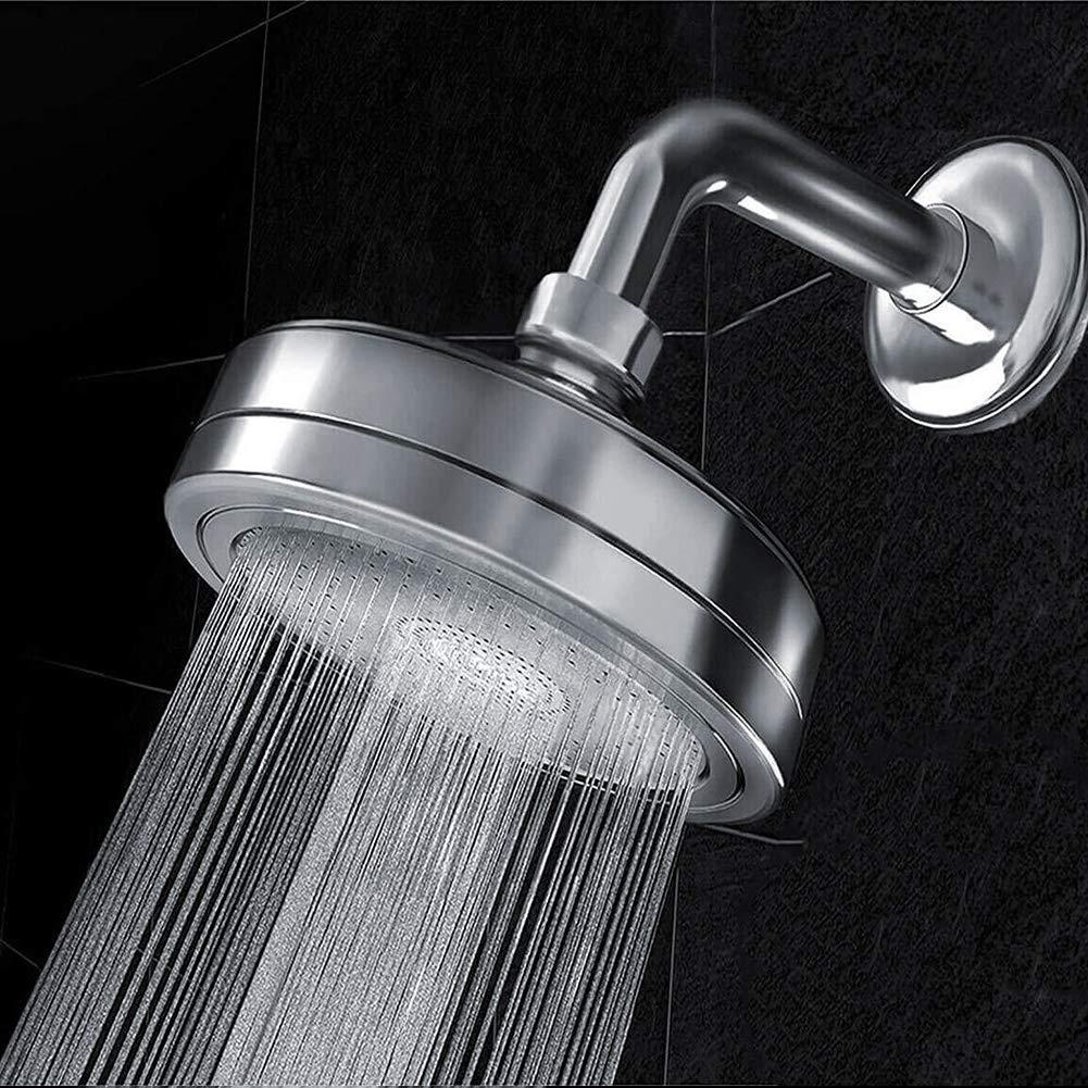 High Pressure Shower Head with Filter - Wall Mounted Bathroom Showerhead for Home Spa Experience, Hard Water Filter & Rainfall Shower Spray (Silver) - Perfect for Relaxation, Skin & Hair Care