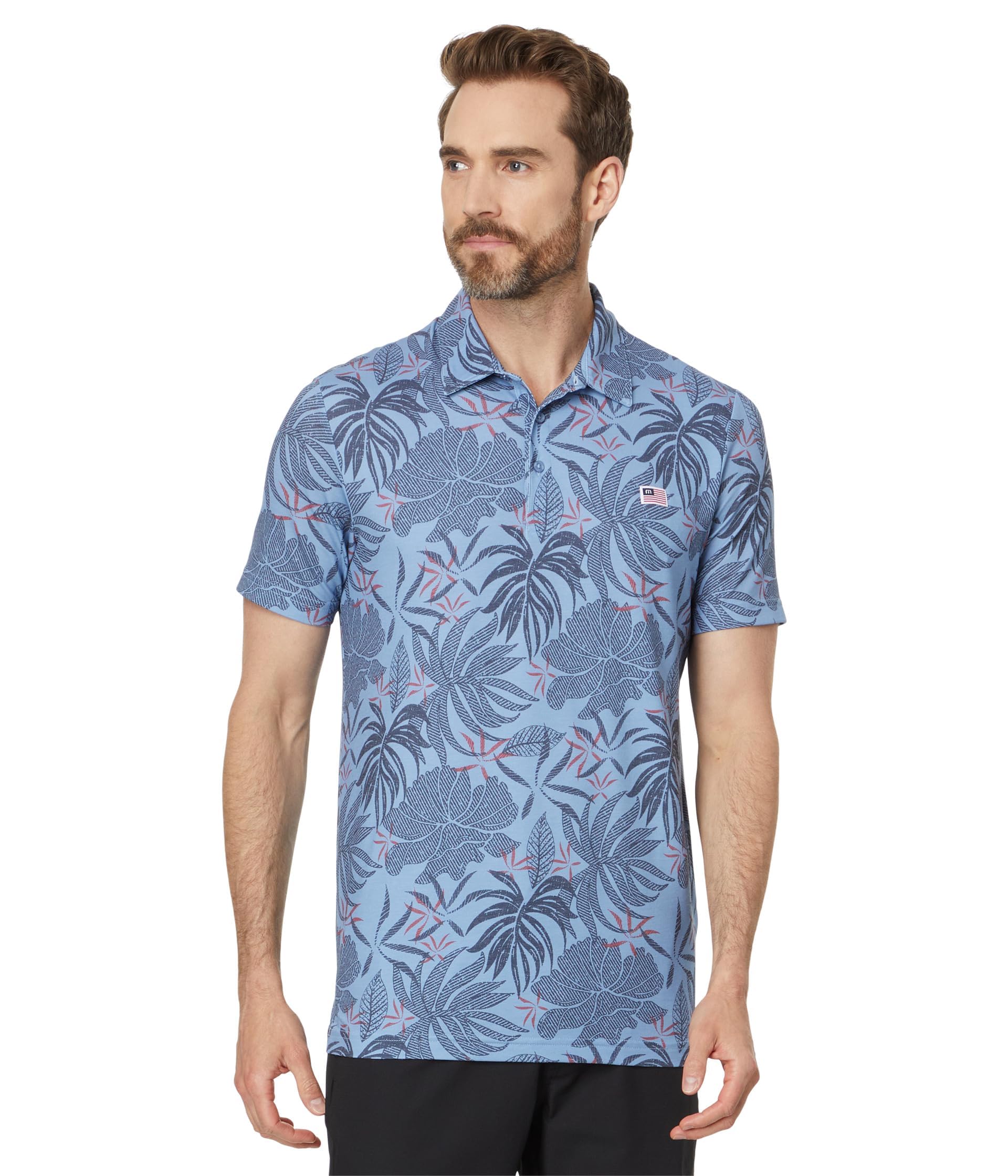 TravisMathew Men's Red Letter Day Polo Shirt - Comfortable & Stylish Golf & Casual Wear for Men | Perfect for Golf, Office & Everyday Outfits