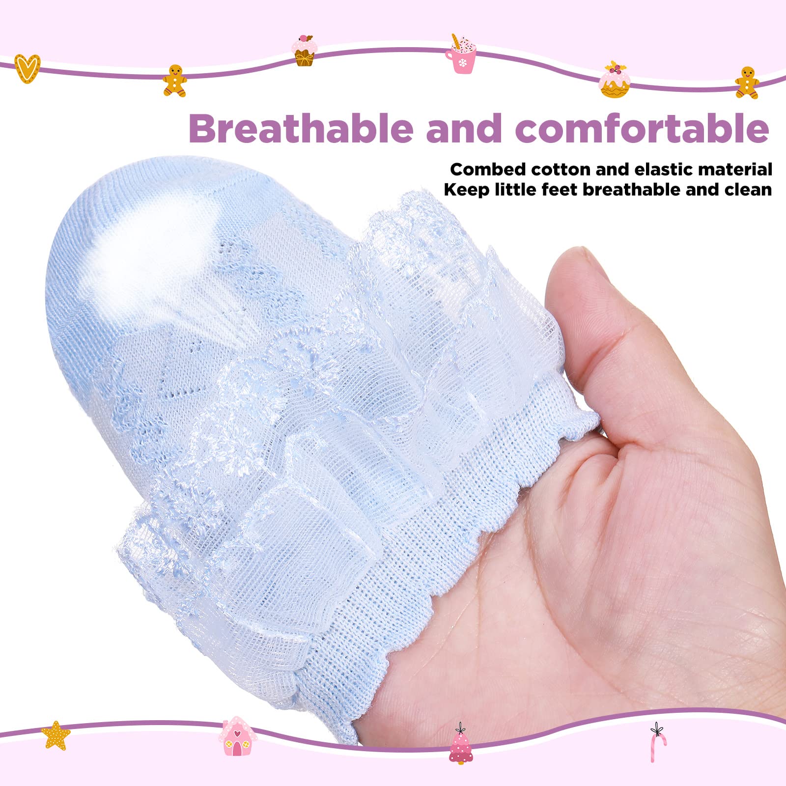 Haysandy 8 Pairs Toddler Girls Dress Socks - Cute Ruffle Frilly Lace Cotton Baby Socks for Teen Girls | Perfect for Parties, School & Special Occasions
