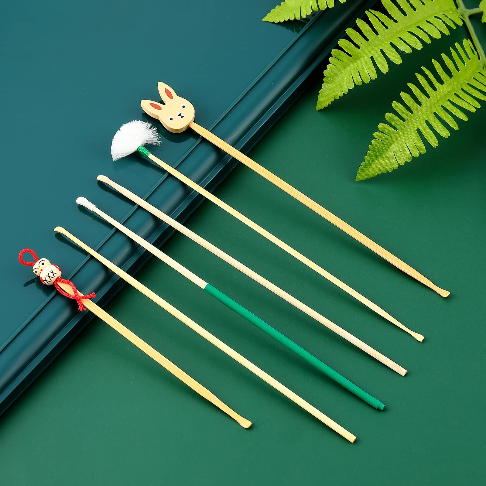 Tondiamo 6-Piece Bamboo Ear Cleaning Kit with Bunny & Goose Feather - Gentle Ear Wax Removal Tools for Adults & Kids - Perfect for Home, Travel & Personal Hygiene Care