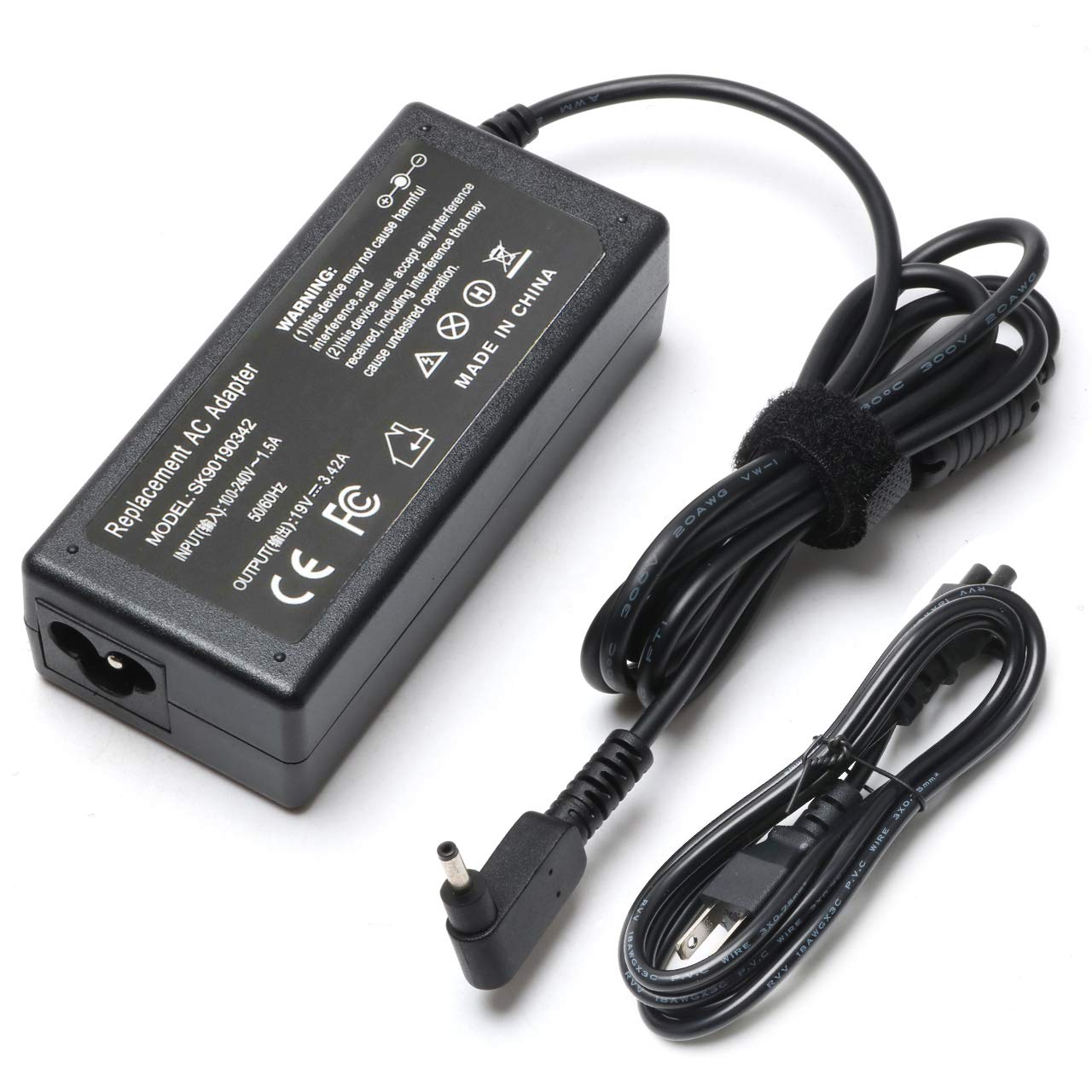 65W AC Adapter Charger for Acer Chromebook 15/14/13/11 R11 N15Q8/N15Q9/N15Q10 CB3/CB5 C720/C720p C738T/C731/C740 & Aspire 3/5 Swift Spin 1/3/5 - Replacement Laptop Power Supply with Cord - Perfect for Home, Office & Travel Use