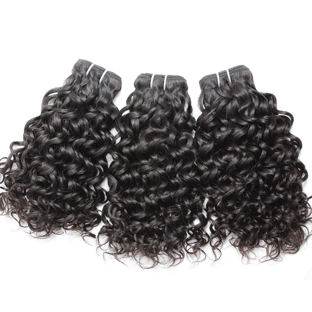 6A Grade Brazilian Virgin Hair Bundles - 3 Pack Water Wave Human Hair Weave (14