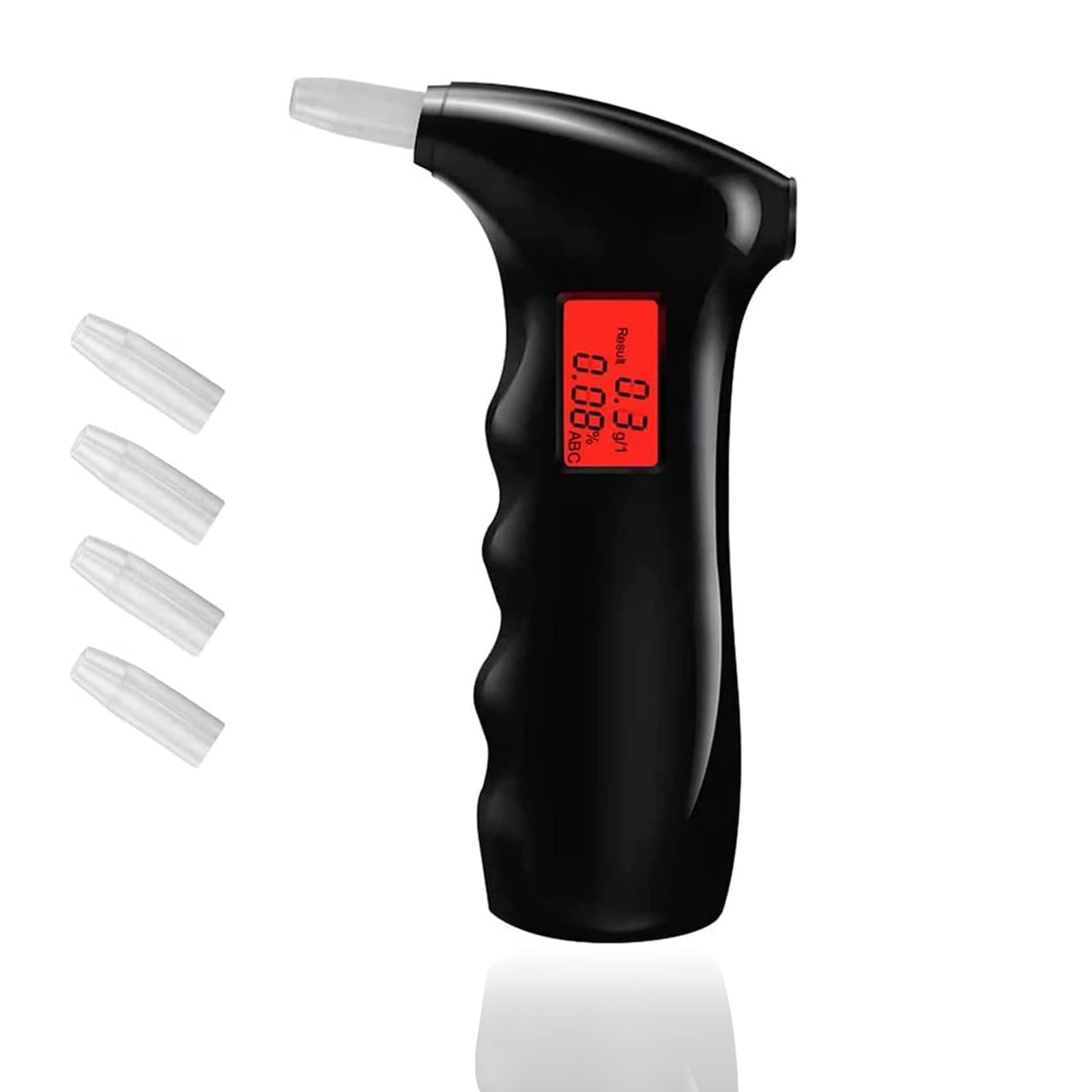 Professional Portable Breathalyzer - Digital LCD Alcohol Tester with Auto Power Off & Sound Alarm (Includes 5 Mouthpieces) | Perfect for Personal Safety, Workplace Testing & DUI Prevention