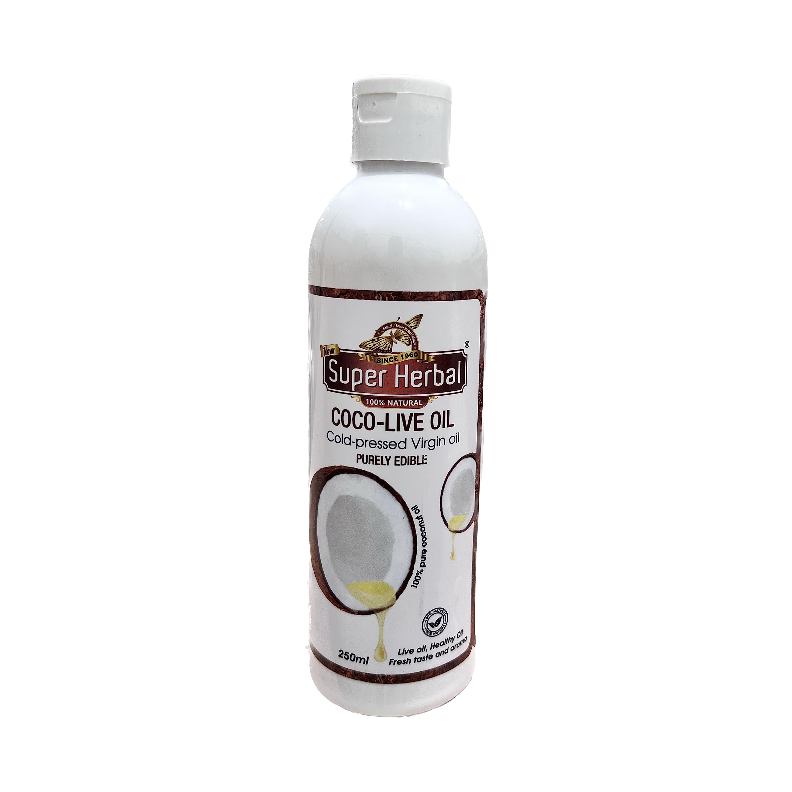 Premium Cold-Pressed Virgin Coconut Oil - Super Herbal COCO-LIVE Oil (4 Pack) | Organic Cooking, Skin & Hair Care, Natural Moisturizer