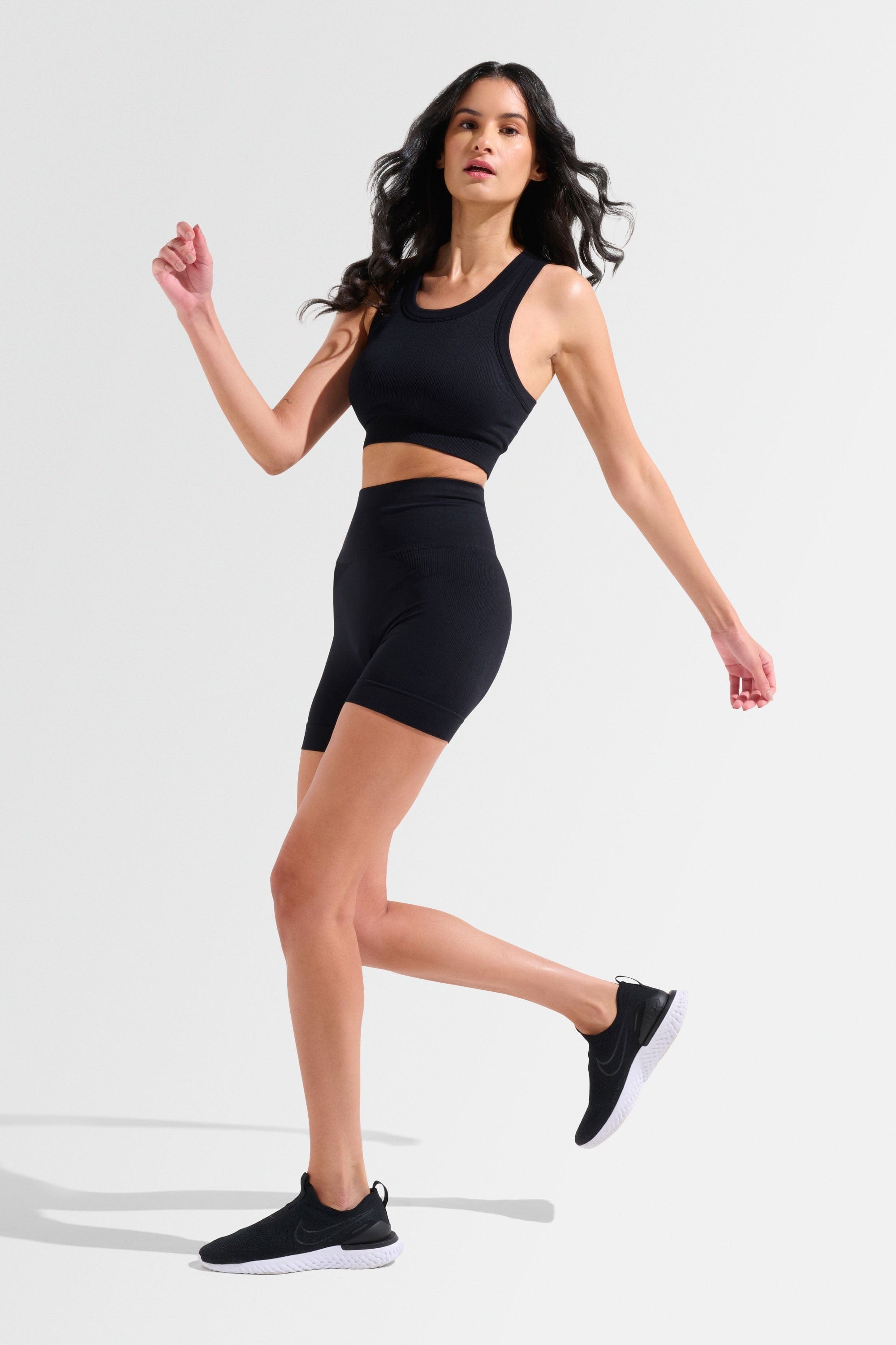 Elevate Seamless Shorts for Women - High Waist Workout Running Yoga Shorts - Black - Perfect for Gym, Lounge & Everyday Wear