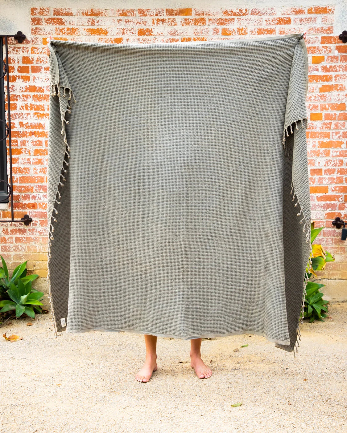 Cozy Sage Green Waffle Knit Blanket - Soft & Breathable Throw for Couch, Bed, and Travel - Perfect for Relaxing, Lounging, and Gifting